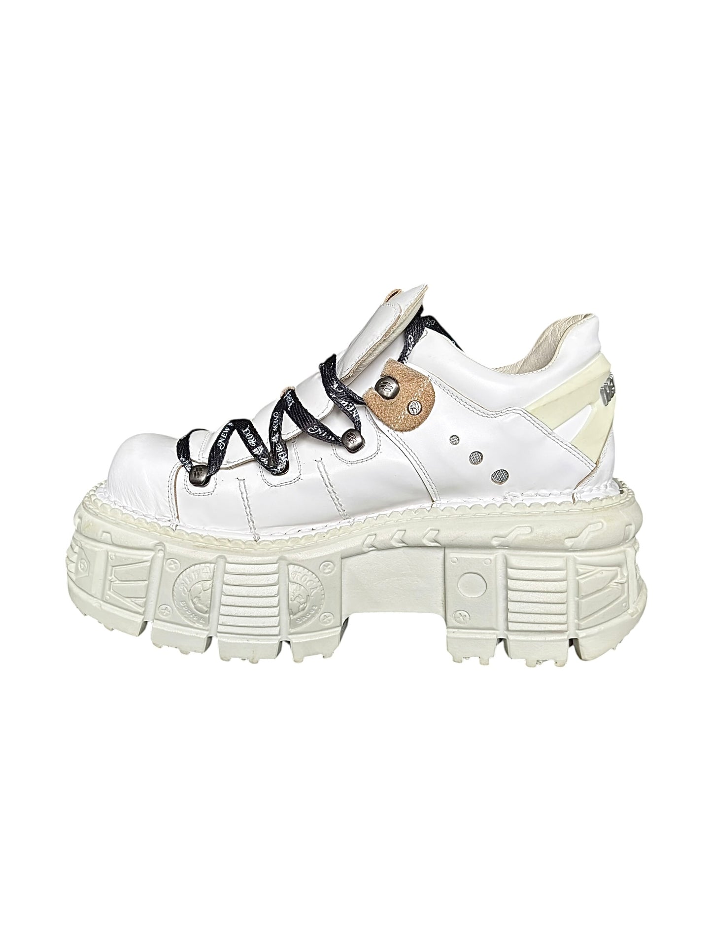 New Rock white M-TANK leather platform boots size 45