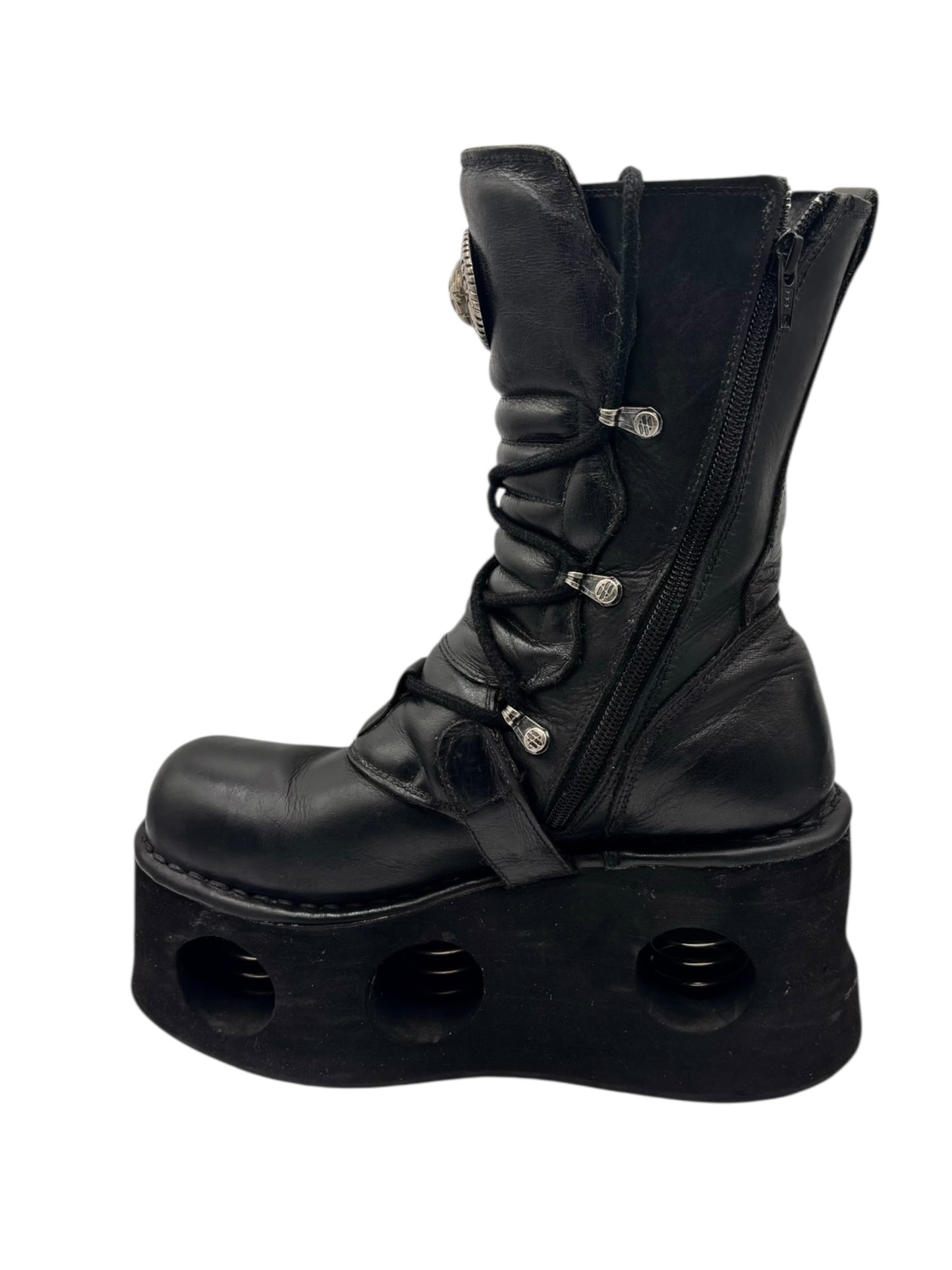 Vintage New Rock mid-calf leather Neptuno platform boots size 40