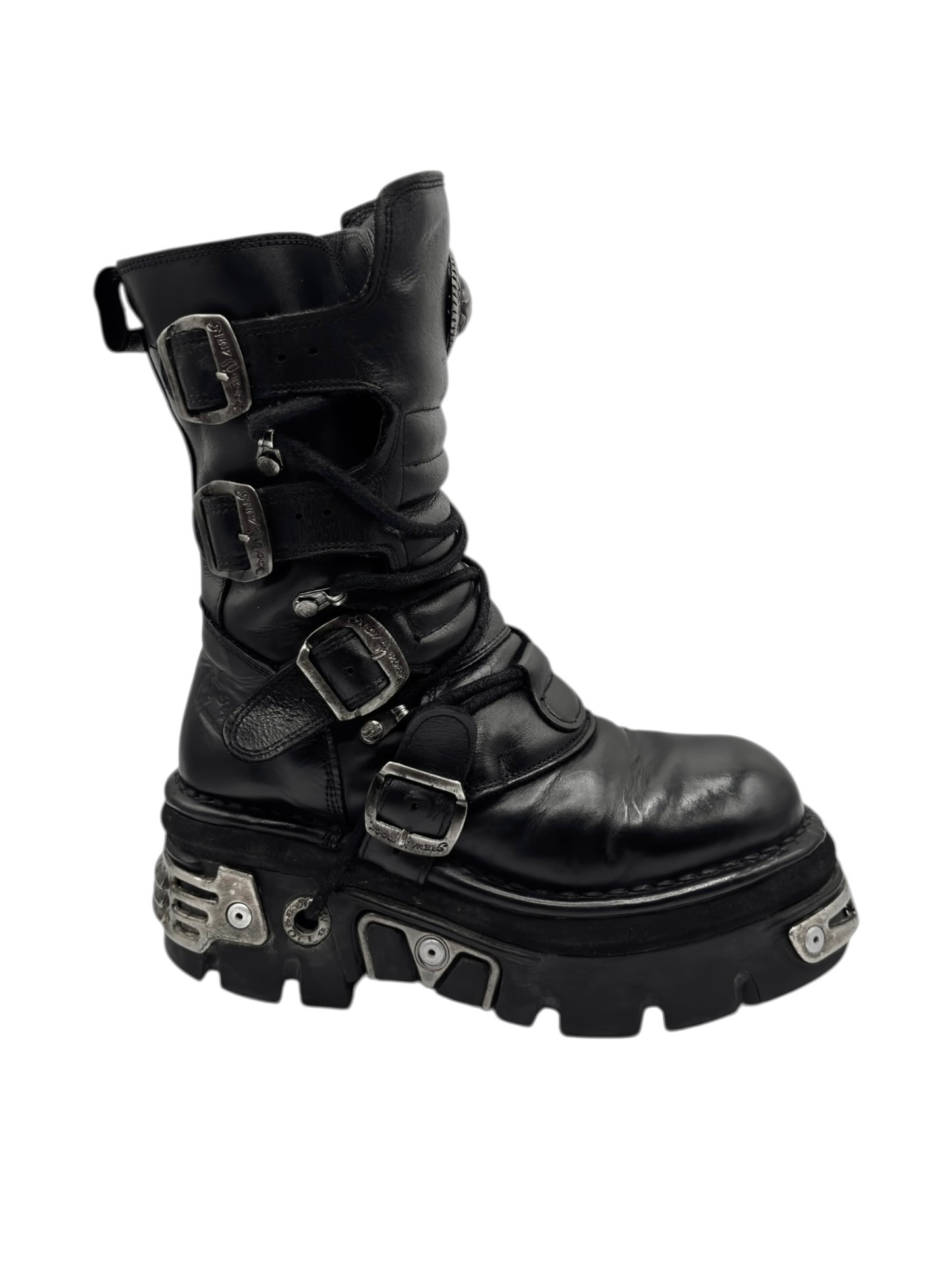 Vintage New Rock mid-calf leather reactor boots size 38