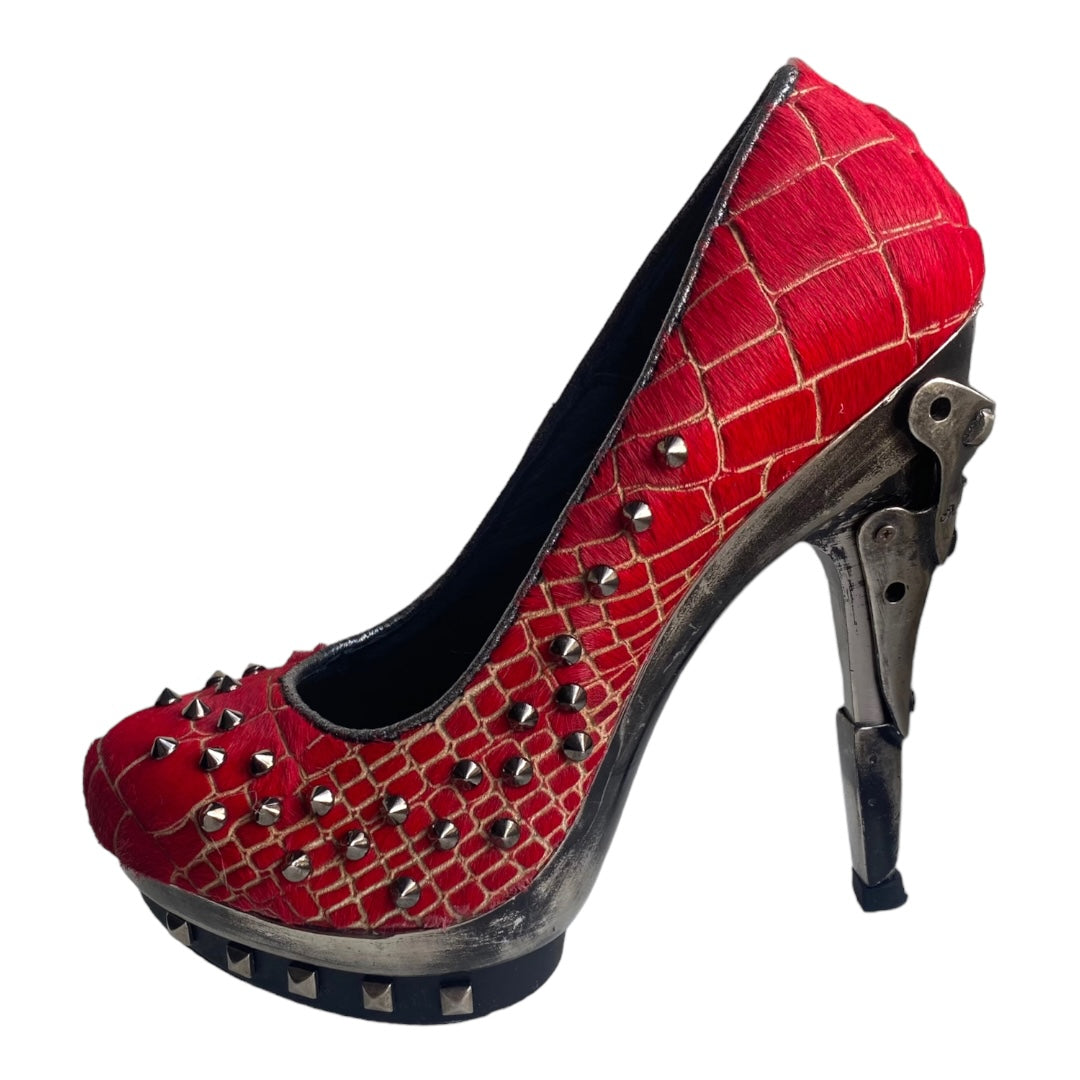 New Rock M-PUNK034 heels in red color size 37