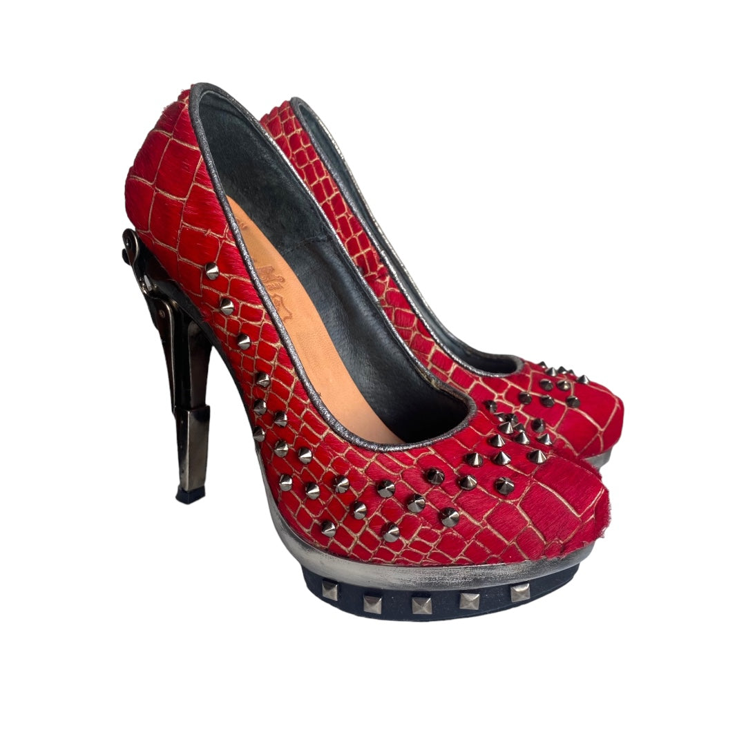 New Rock M-PUNK034 heels in red color size 37