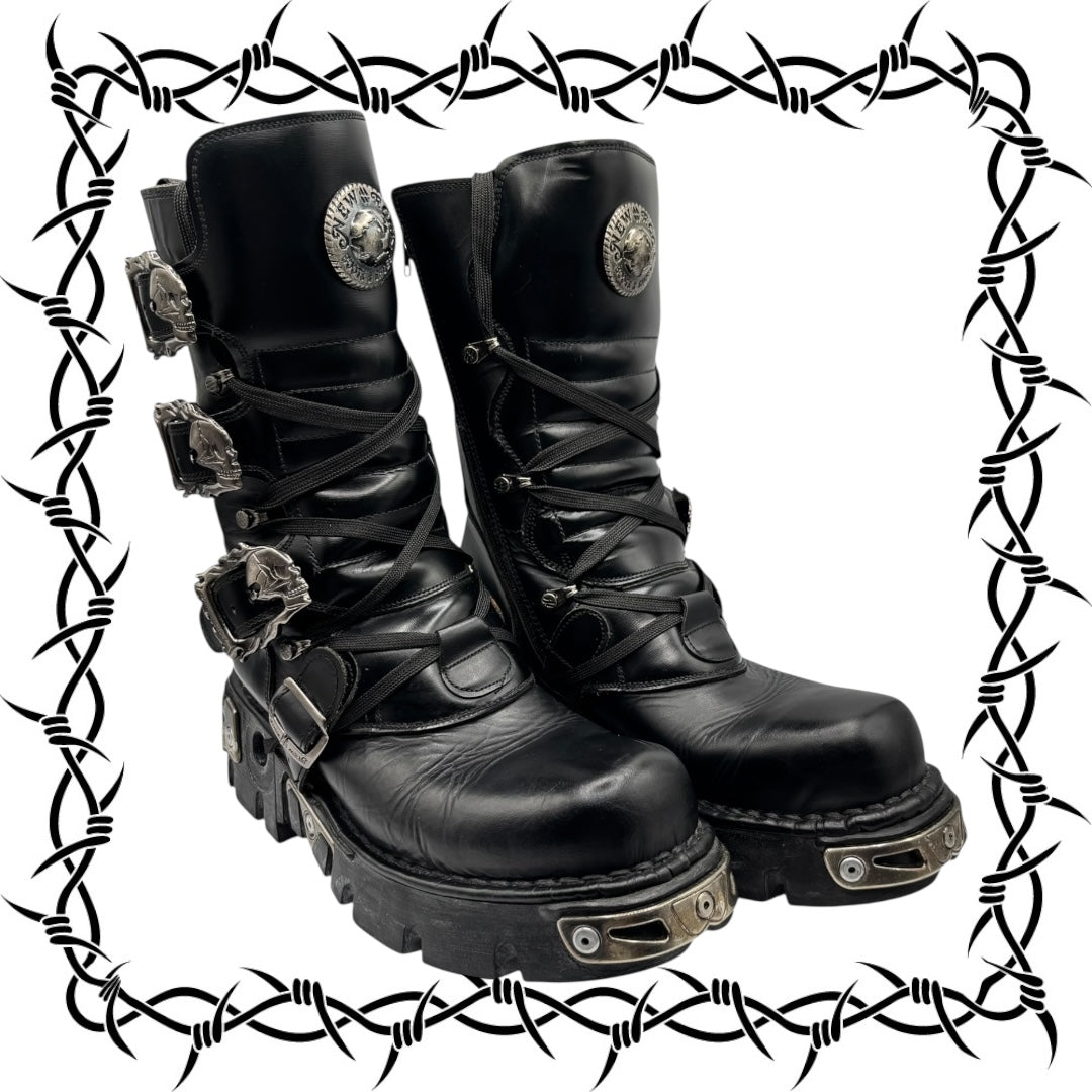 Rare vintage New Rock reactor leather boots size 42