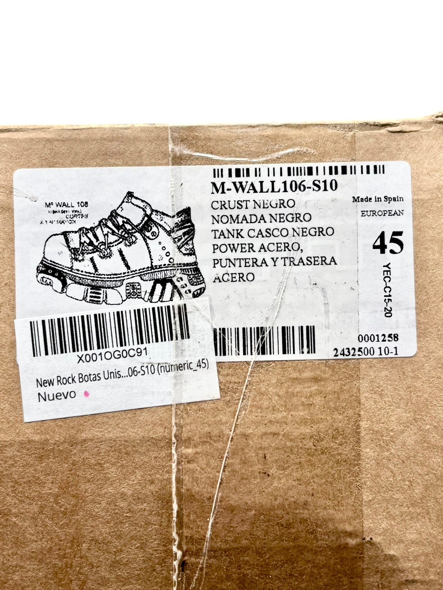 New Rock M.WALL106-S10 platform boots size 45
