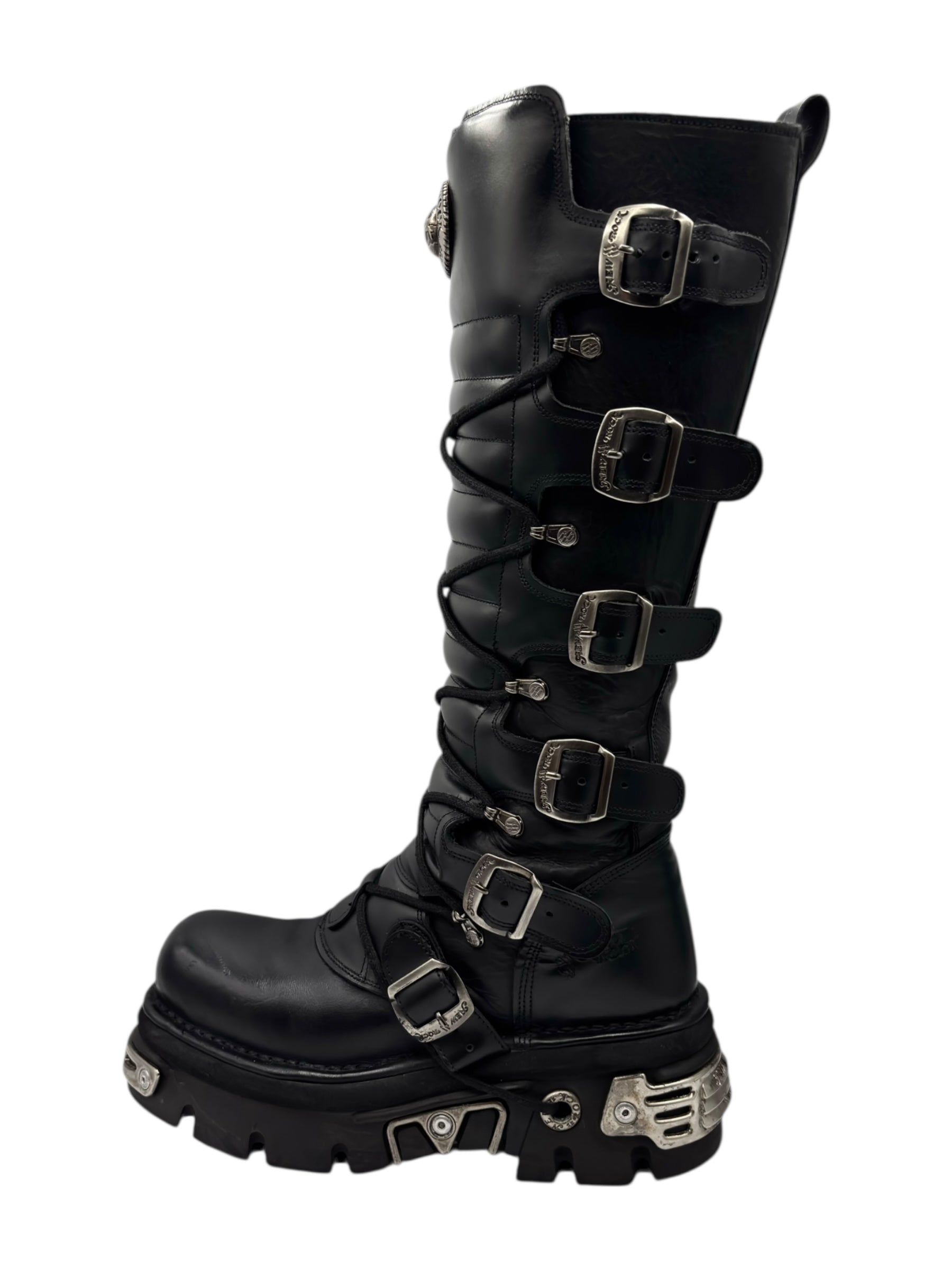 Vintage New Rock knee high reactor leather boots size 41