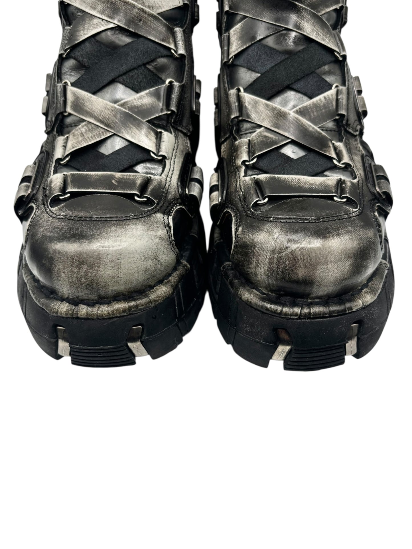 RARE vintage New Rock khaki trailer platform boots size 42