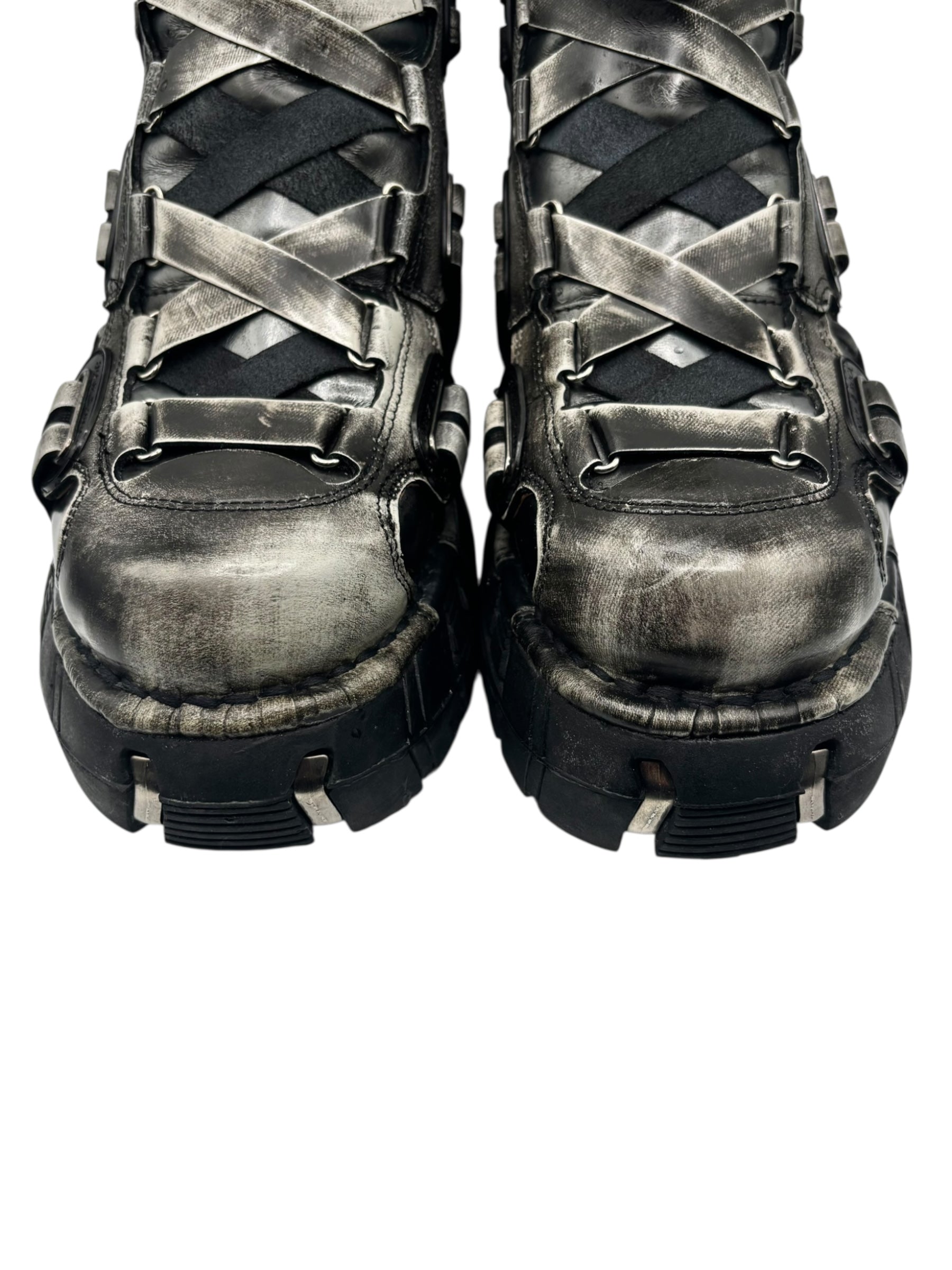 RARE vintage New Rock khaki trailer platform boots size 42