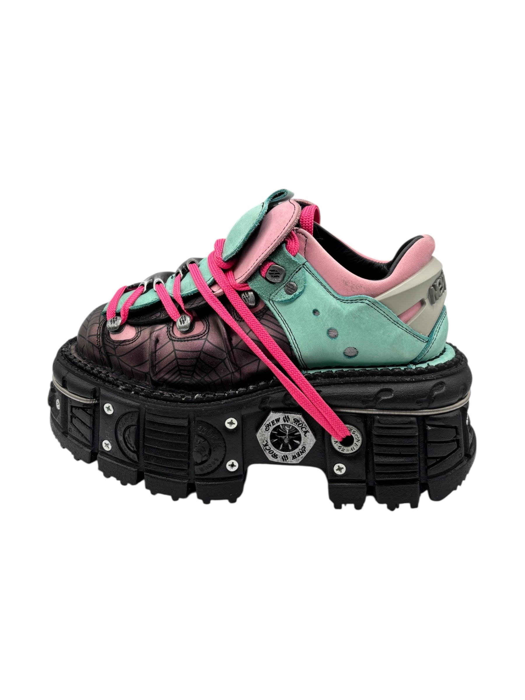 Limited edition New Rock cyan/pink platform boots size 39