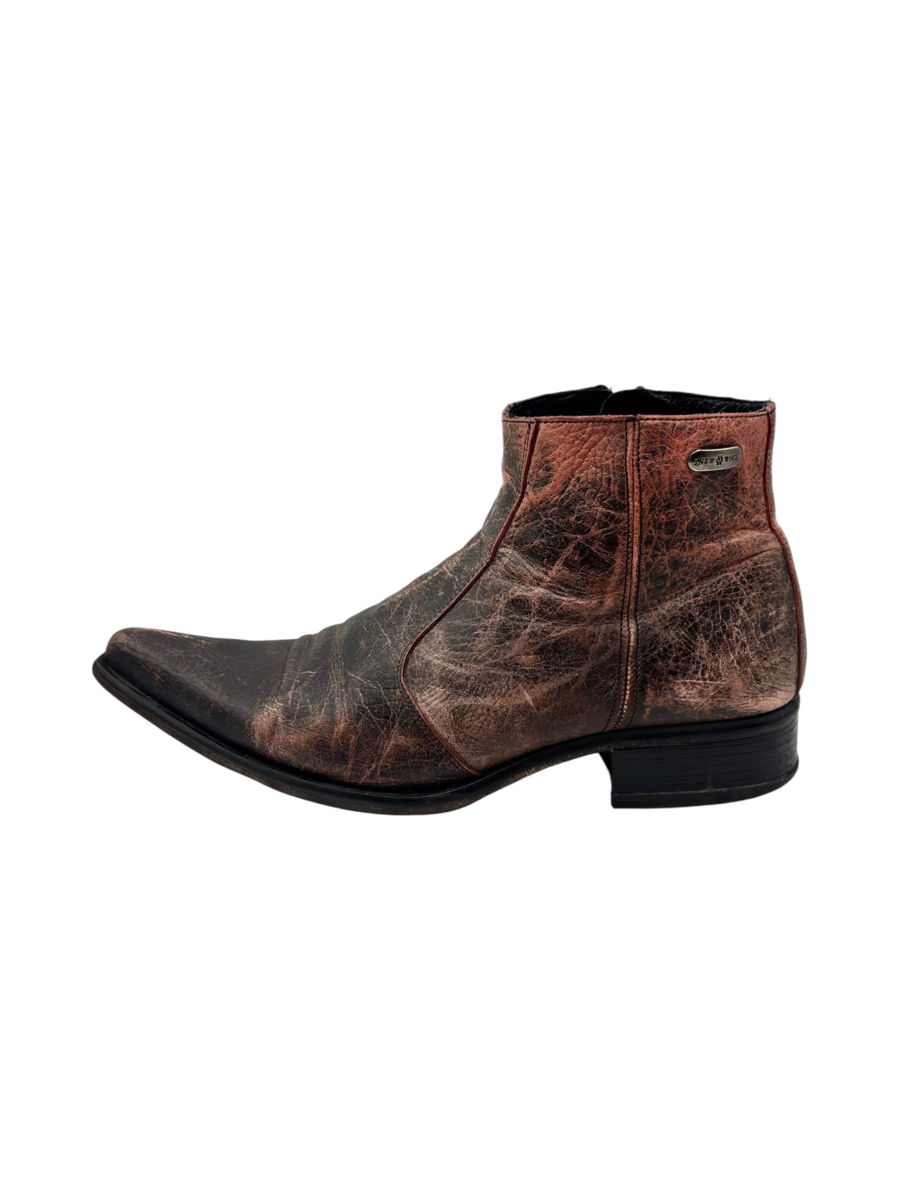 Vintage New Rock leather cowboy boots rose fade size 41