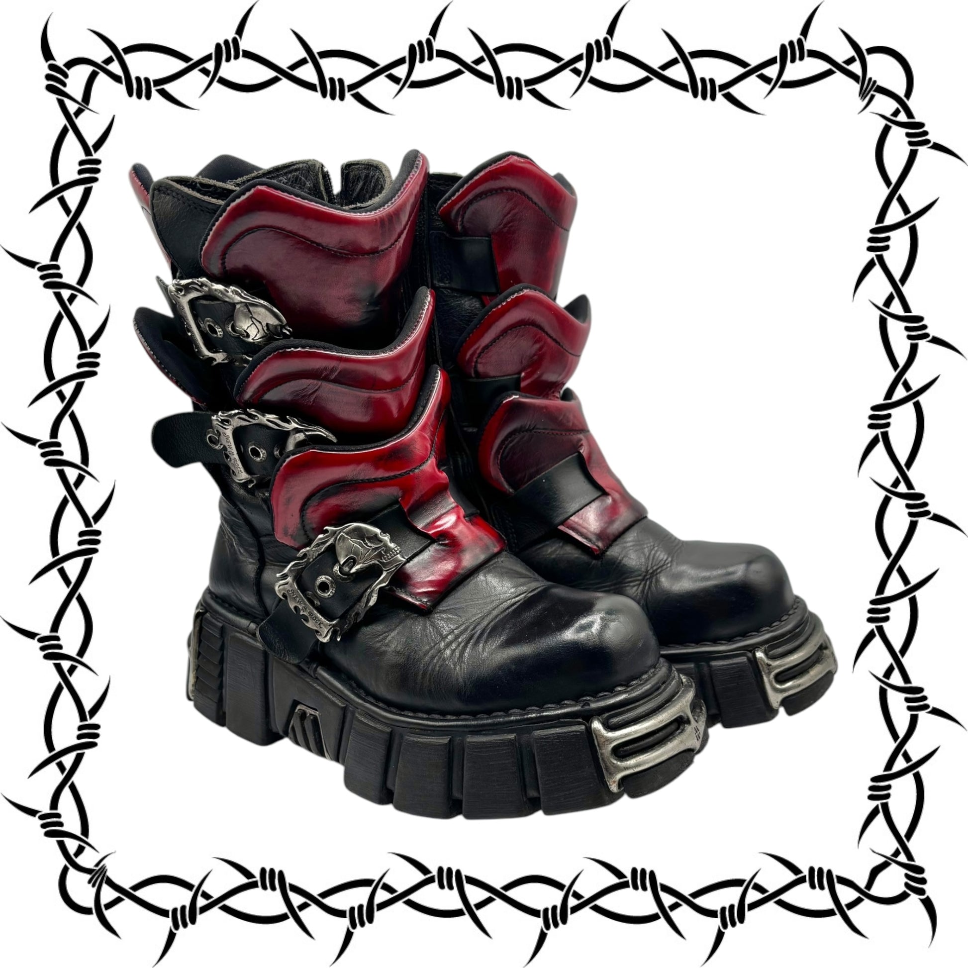 SUPER RARE vintage New Rock red dragon boots size 39