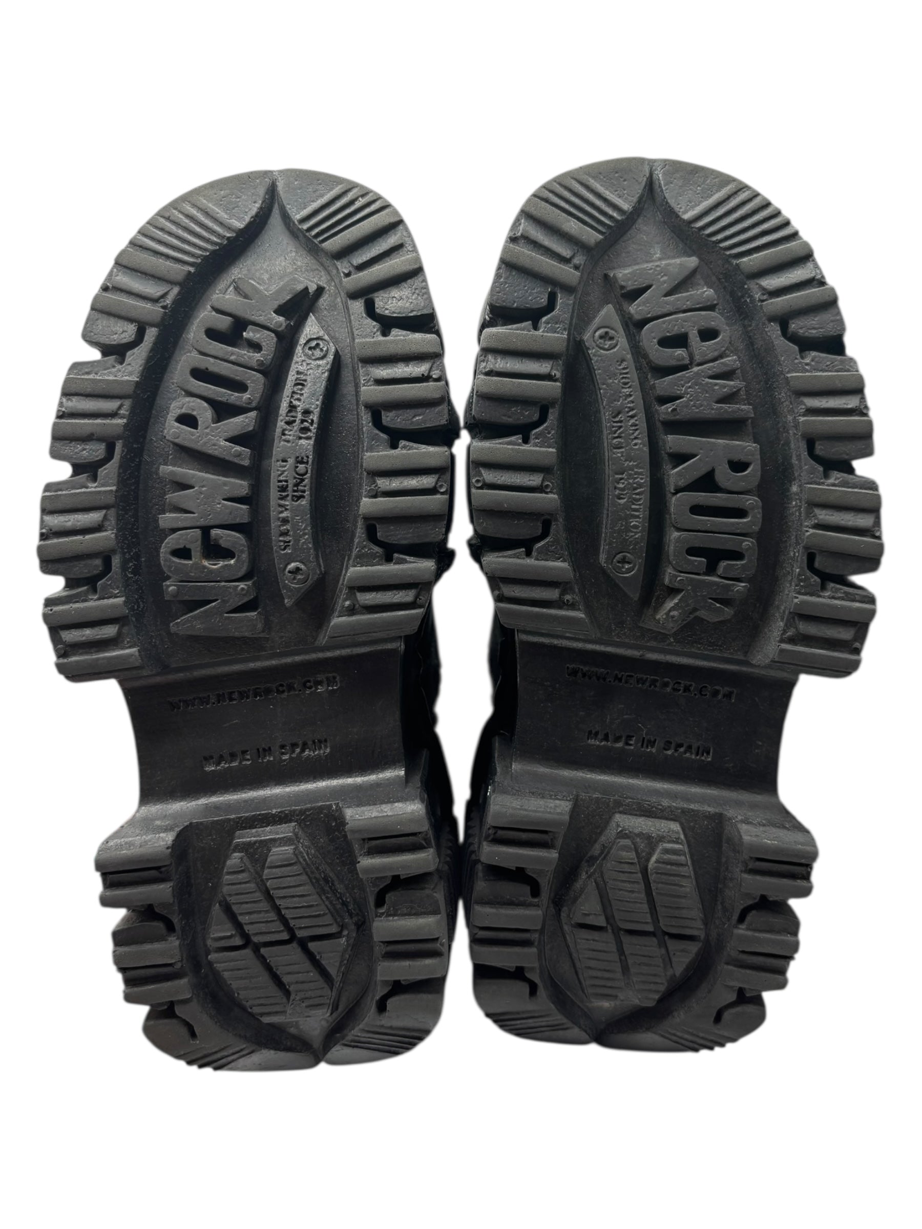 Vintage New Rock mega platform techno leather boots size 36