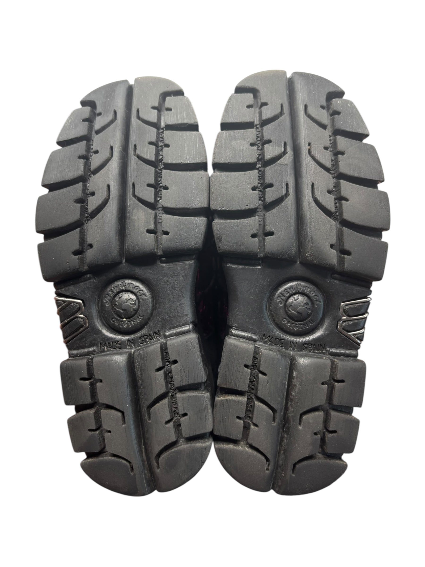 Rare vintage New Rock pink patterned M-106B platform boots size 39