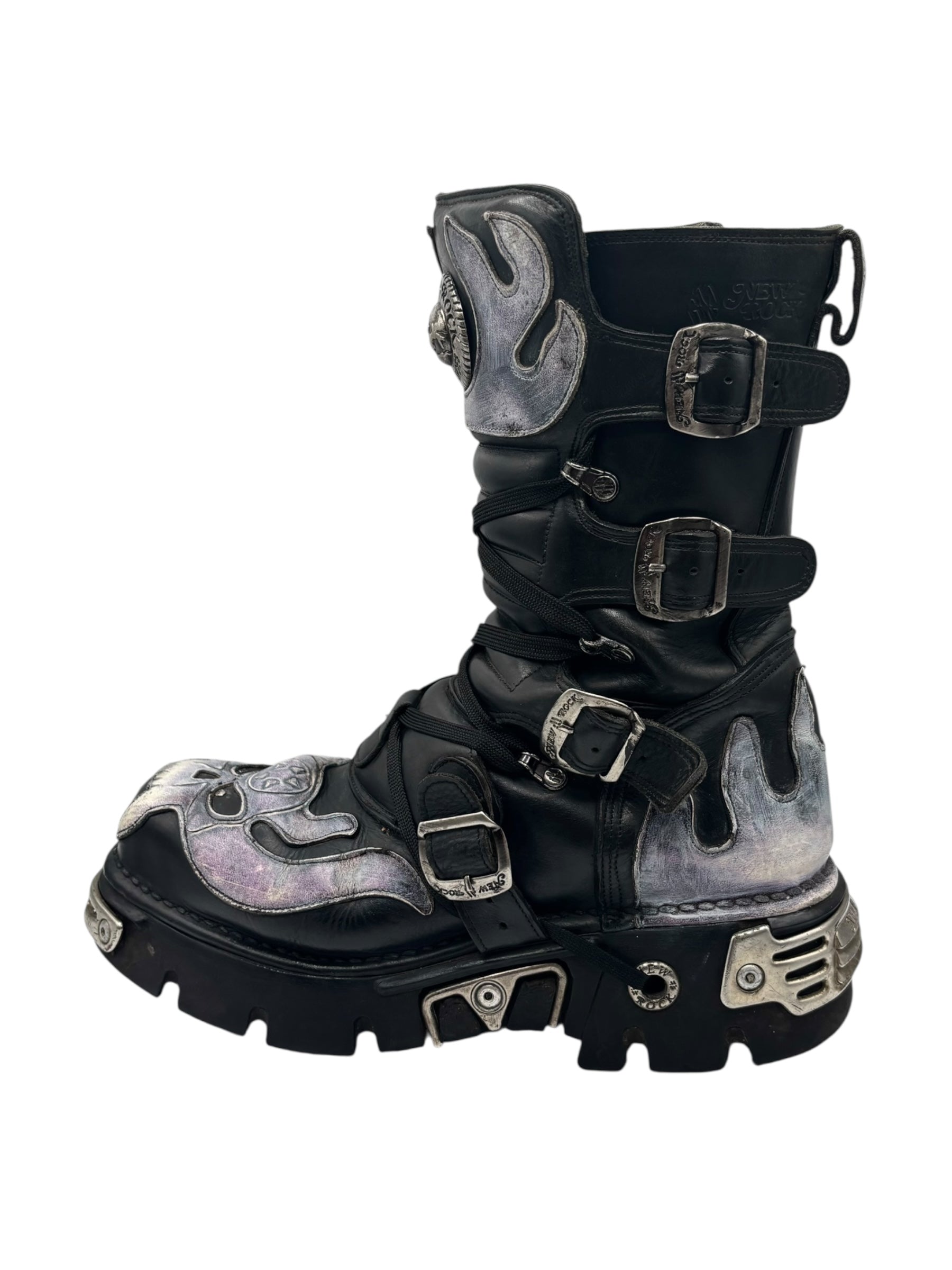 Rare vintage New Rock demon reactor leather boots size 42