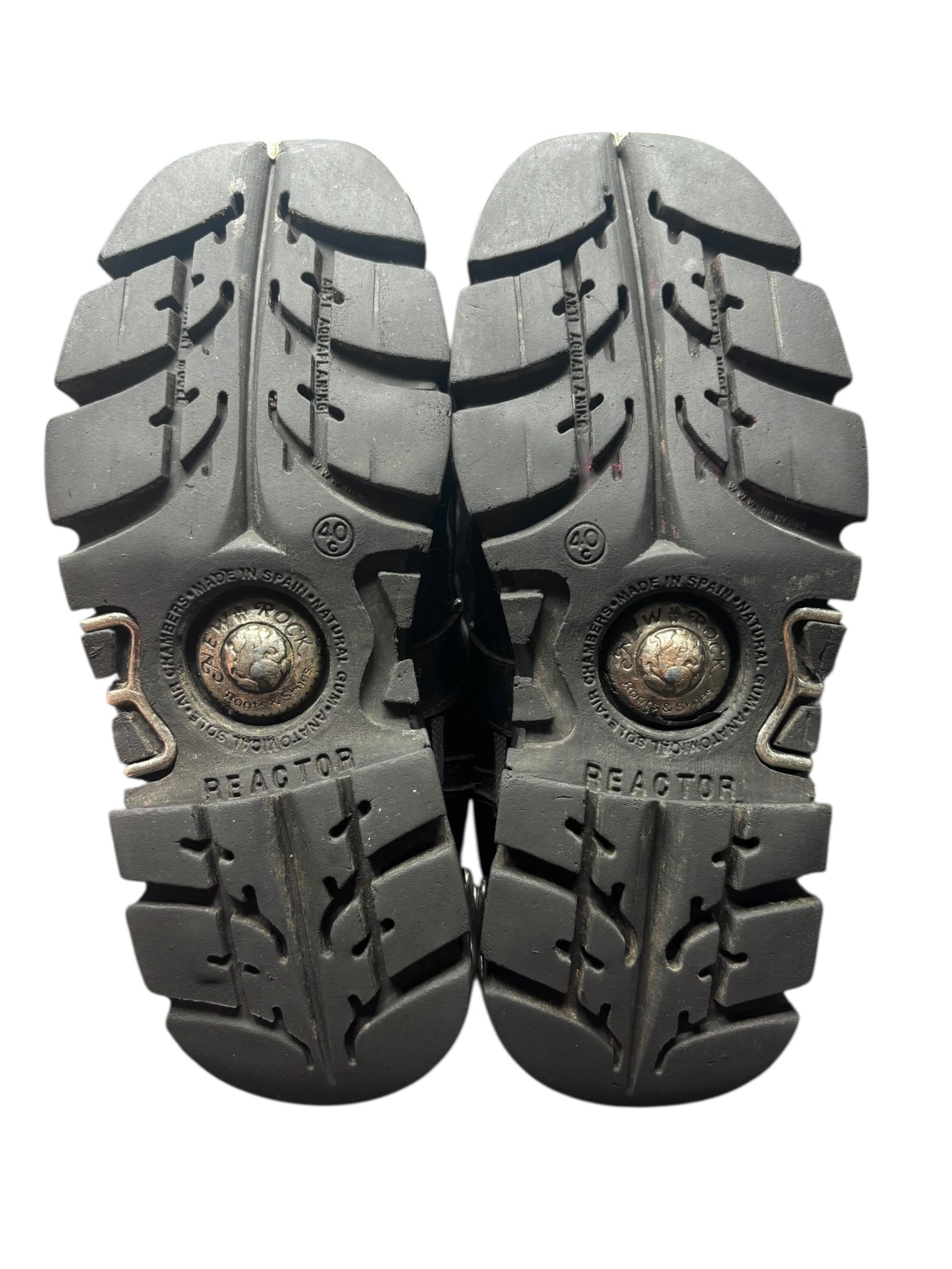 Vintage New Rock mid-calf black flame reactor boots size 40