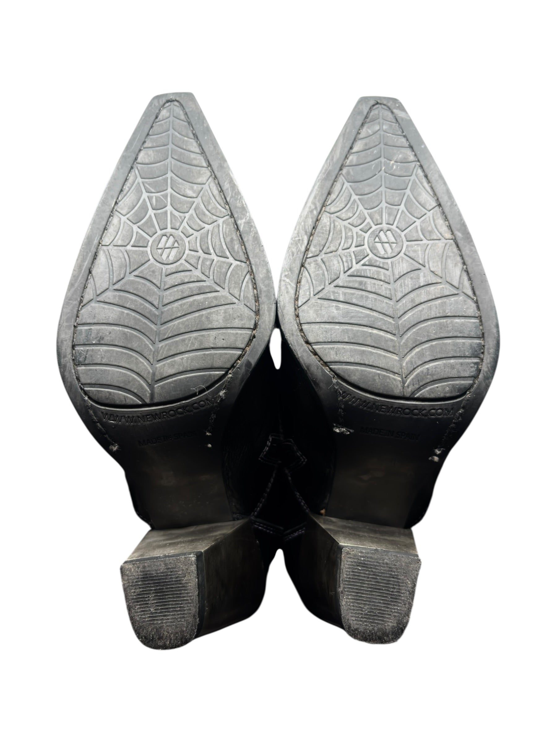 Vintage New Rock leather witch heels size 40