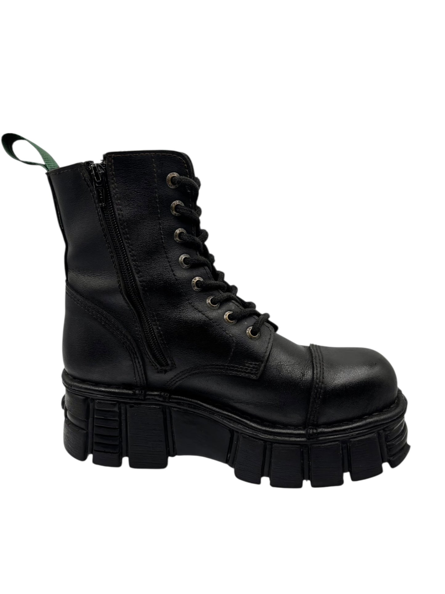 New Rock mili lace-up leather platform boots size 39