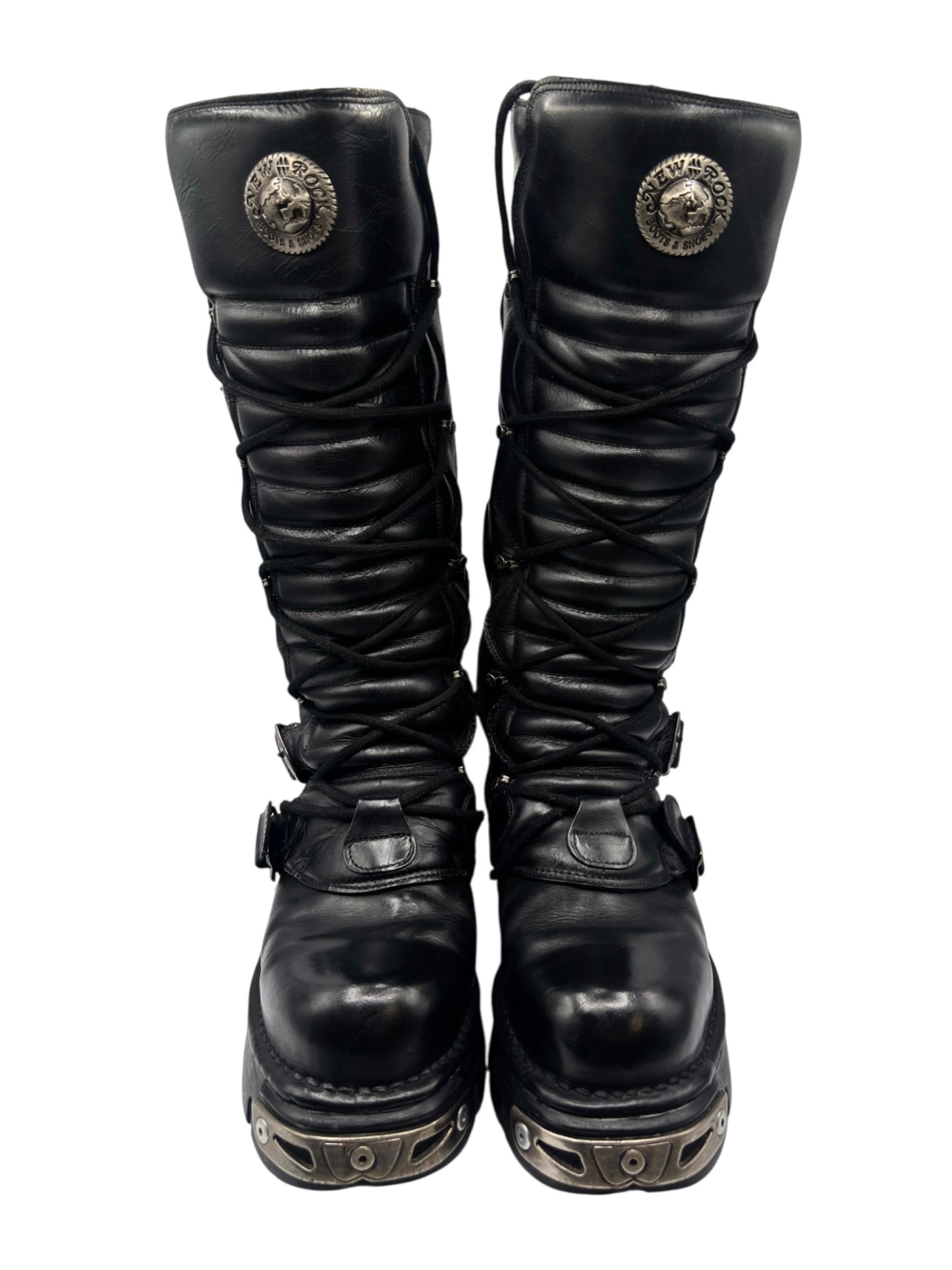 Vintage New Rock knee high reactor leather boots size 41