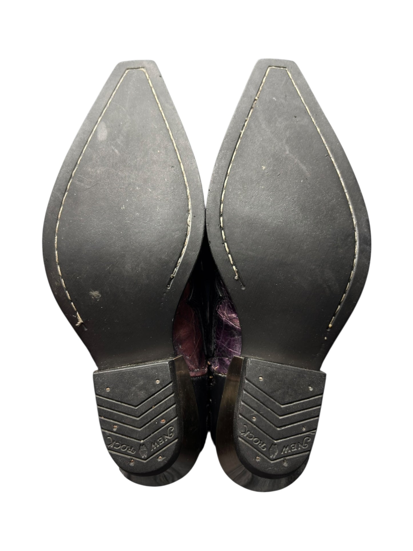 Vintage New Rock purple flame cowboy boots size 37