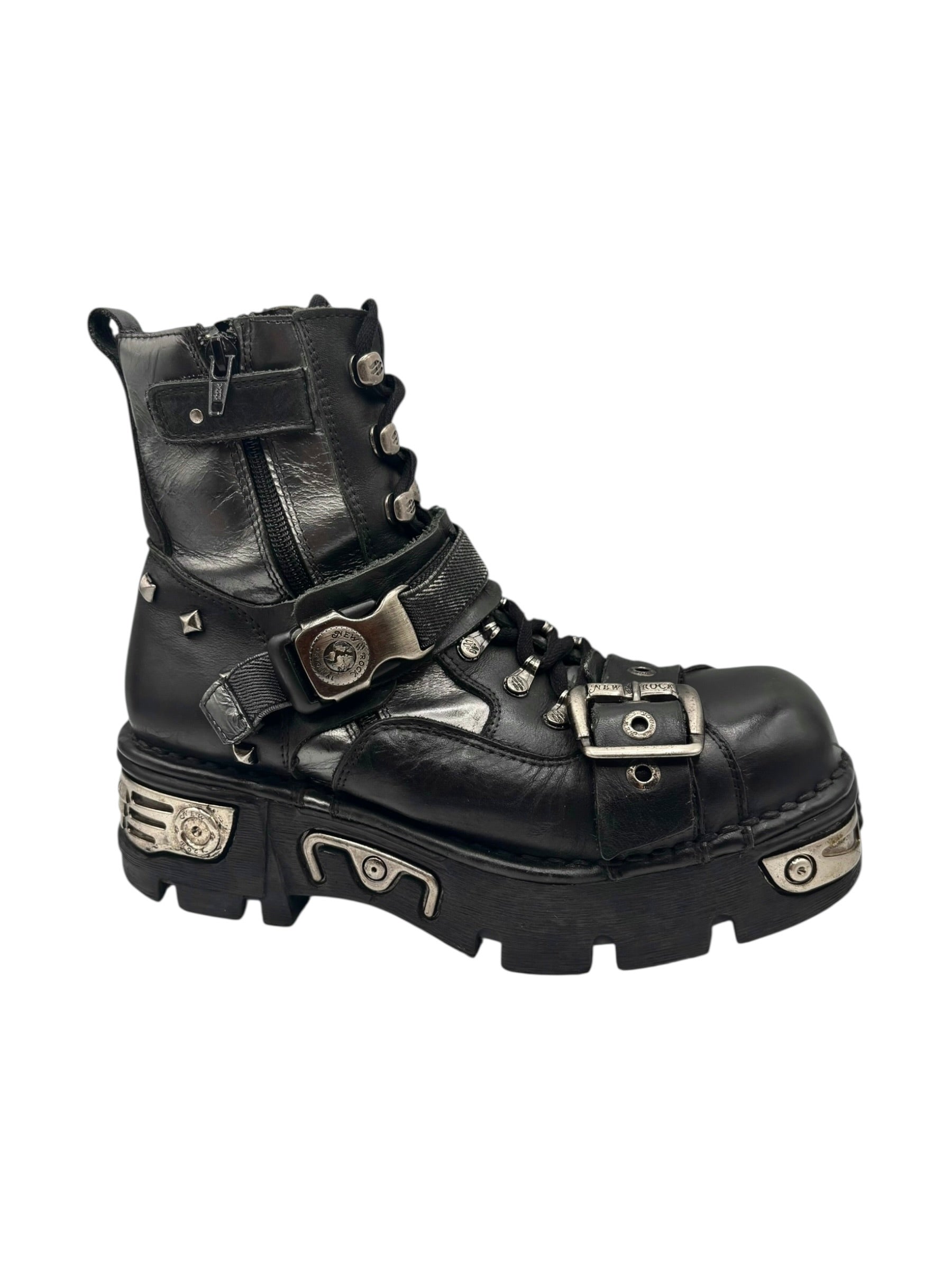 RARE vintage New Rock techno platform boots size 41