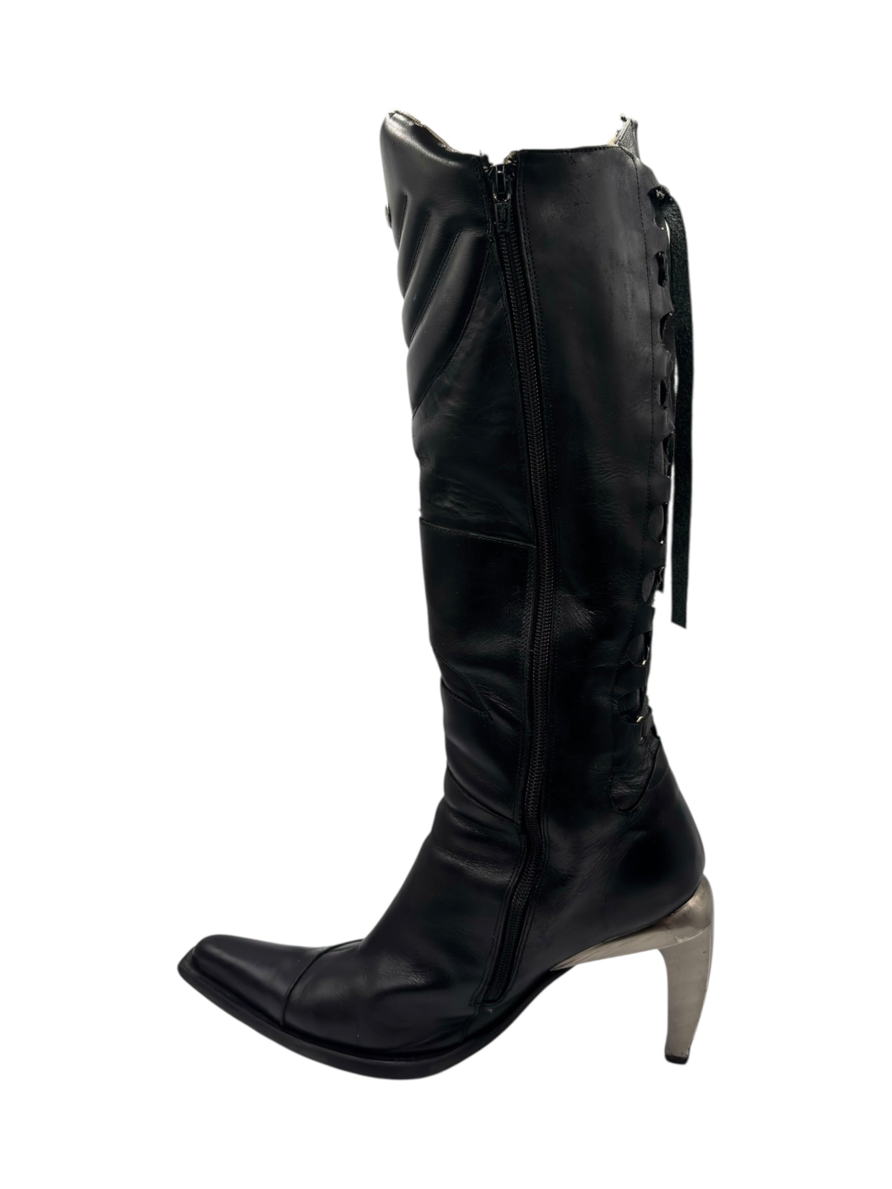 Vintage New Rock knee high biker boots size 40