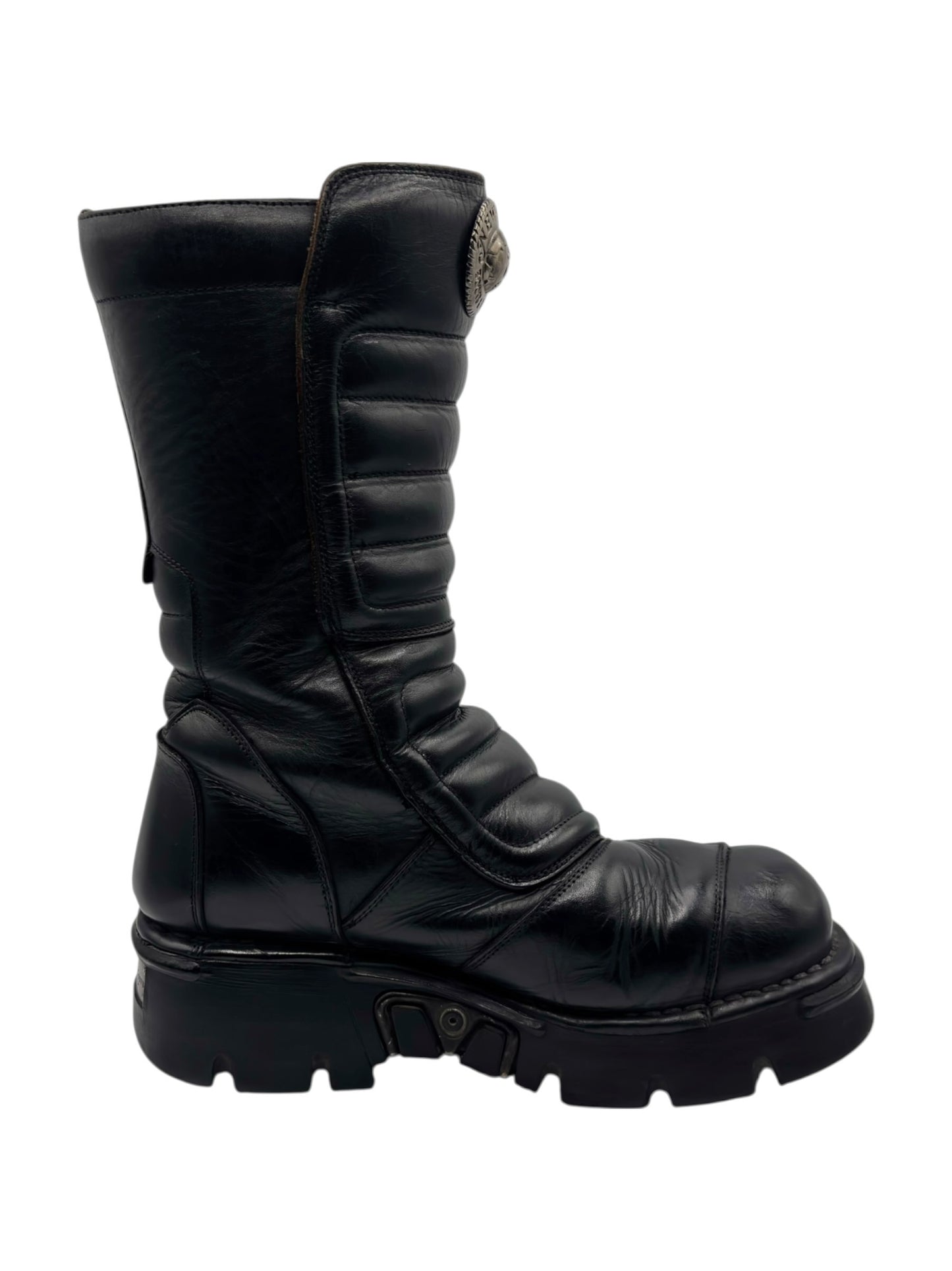 Vintage New Rock mid-calf black leather boots size 42