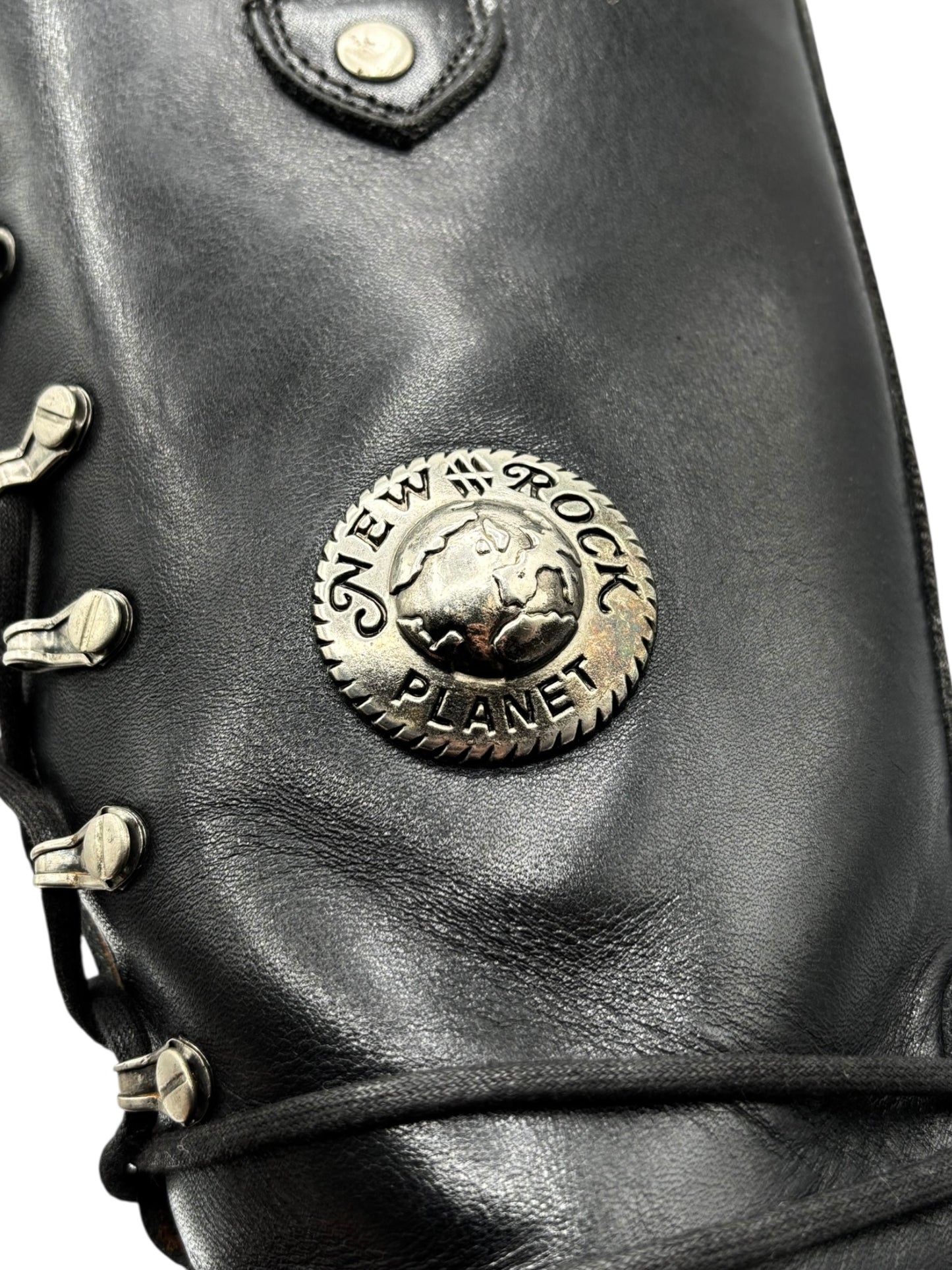 Rare vintage New Rock leather combat boots size 37