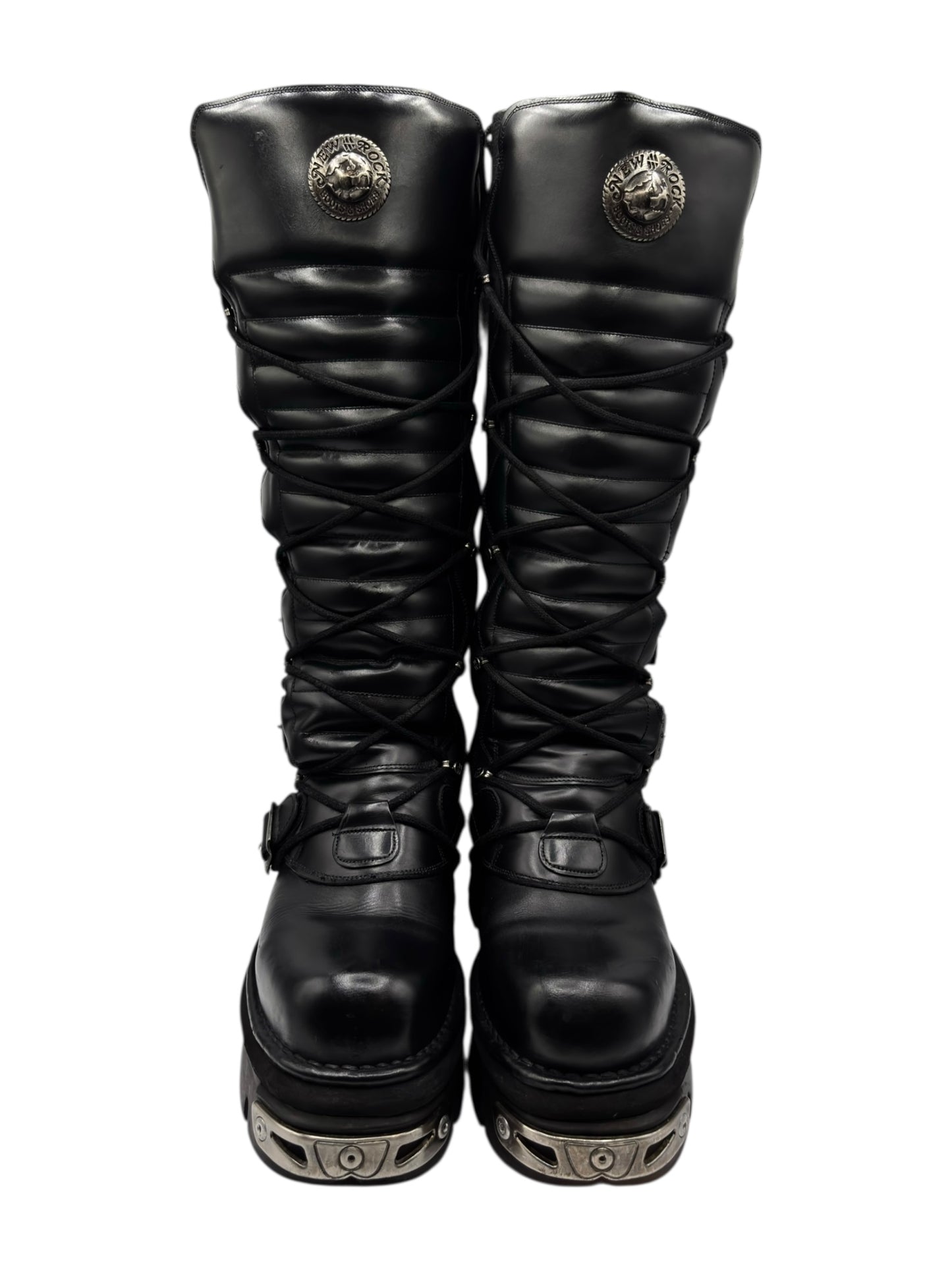Vintage New Rock knee high reactor leather boots size 41