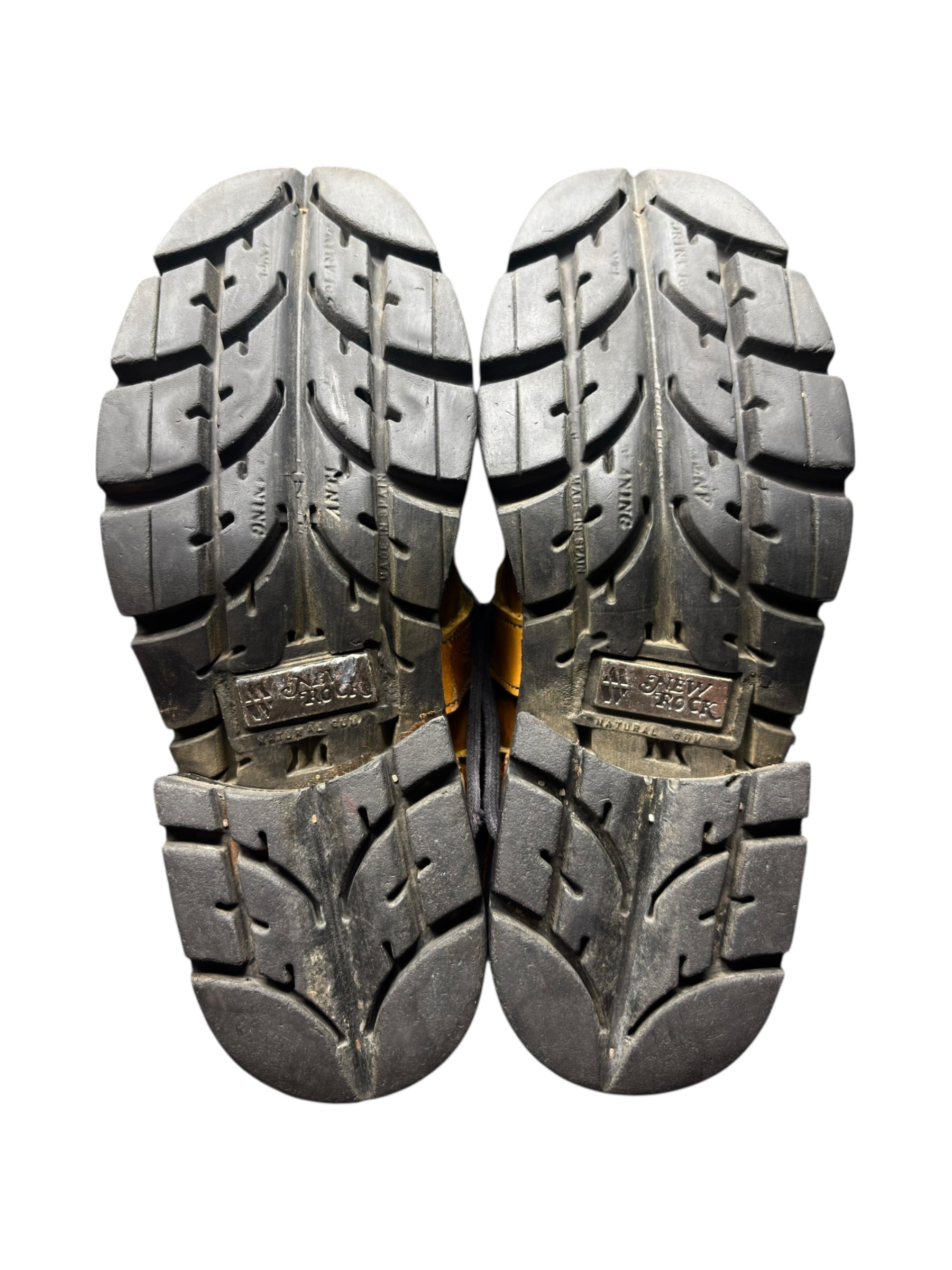 Vintage New Rock yellow raised heel leather boots size 39