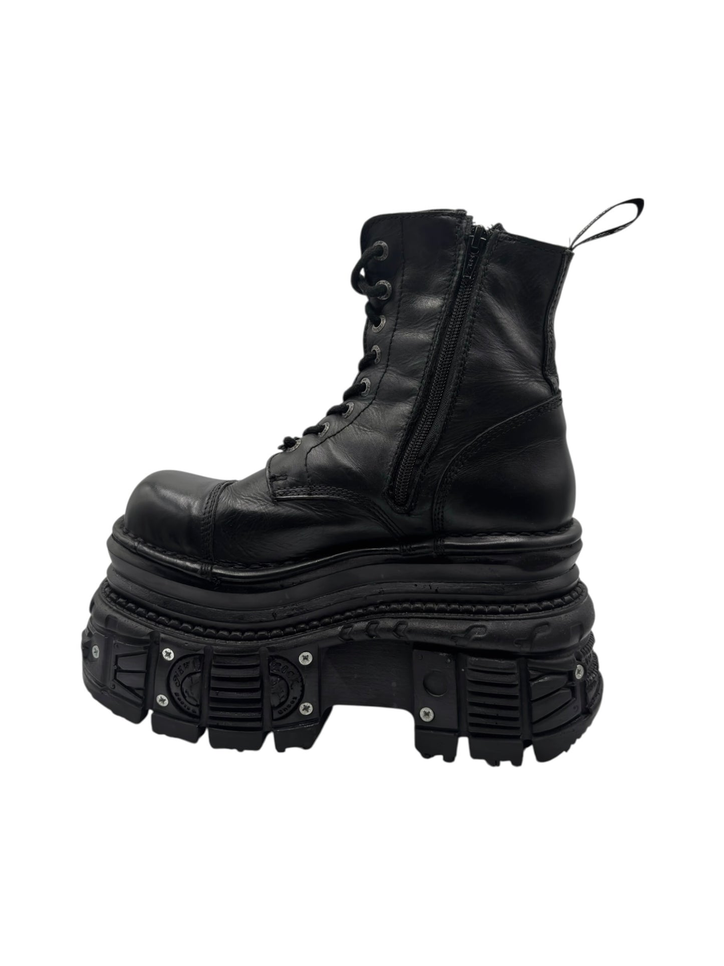 New Rock mega platform techno leather boots