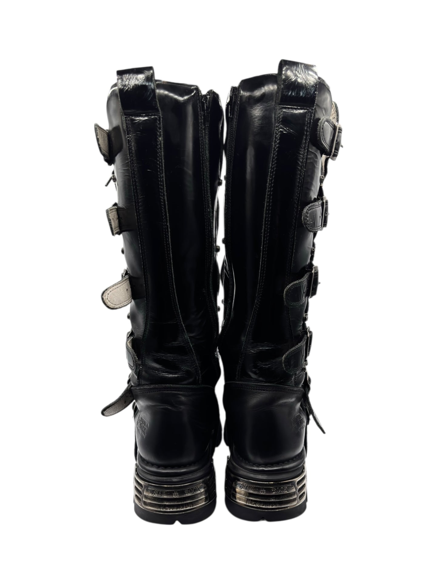 Vintage New Rock knee high reactor leather boots size 42