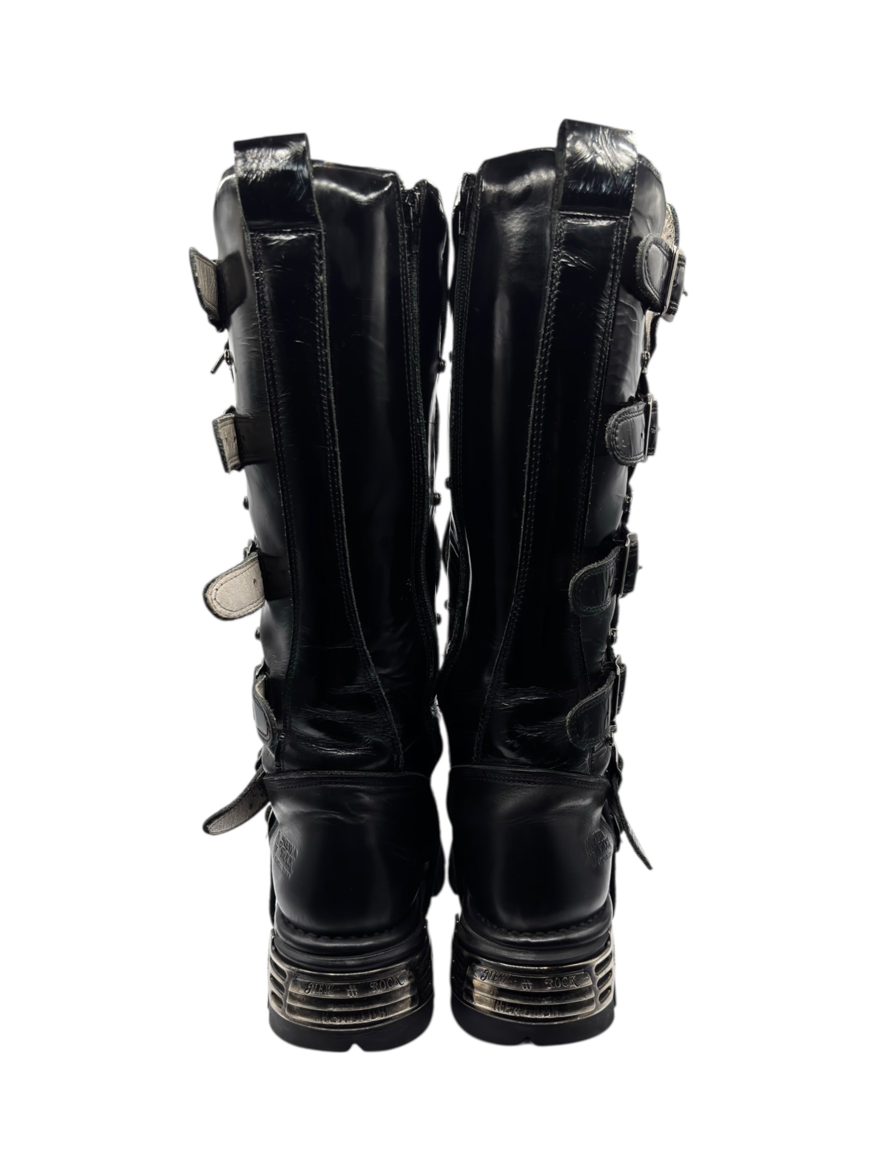 Vintage New Rock knee high reactor leather boots size 42