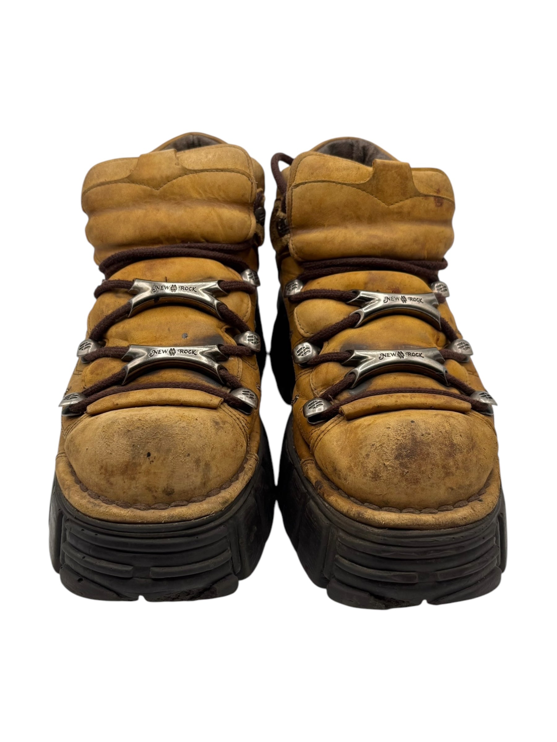 New Rock M-106 mustard color platform boots size 38