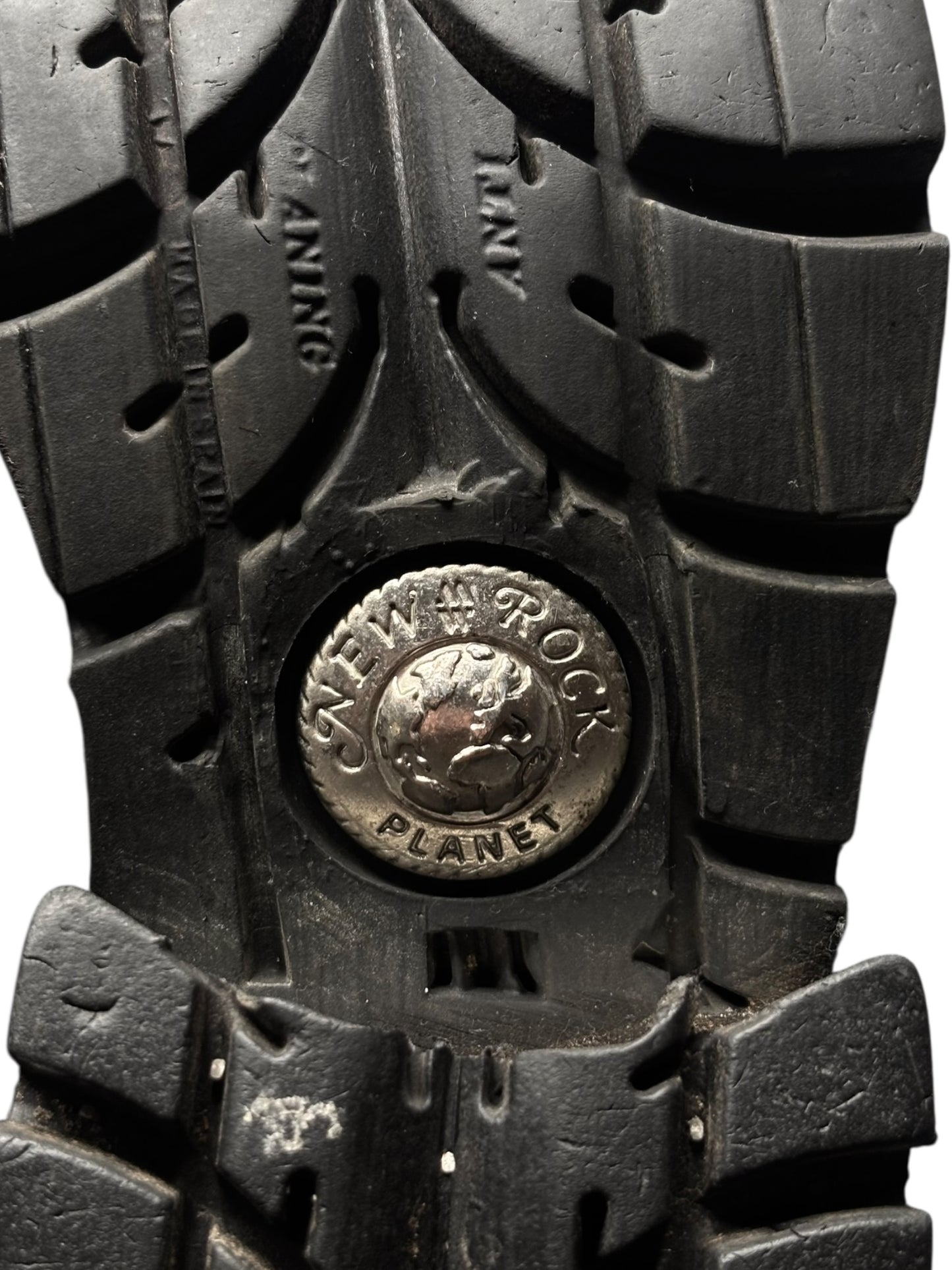 Vintage New Rock buckled raised-heel leather boots