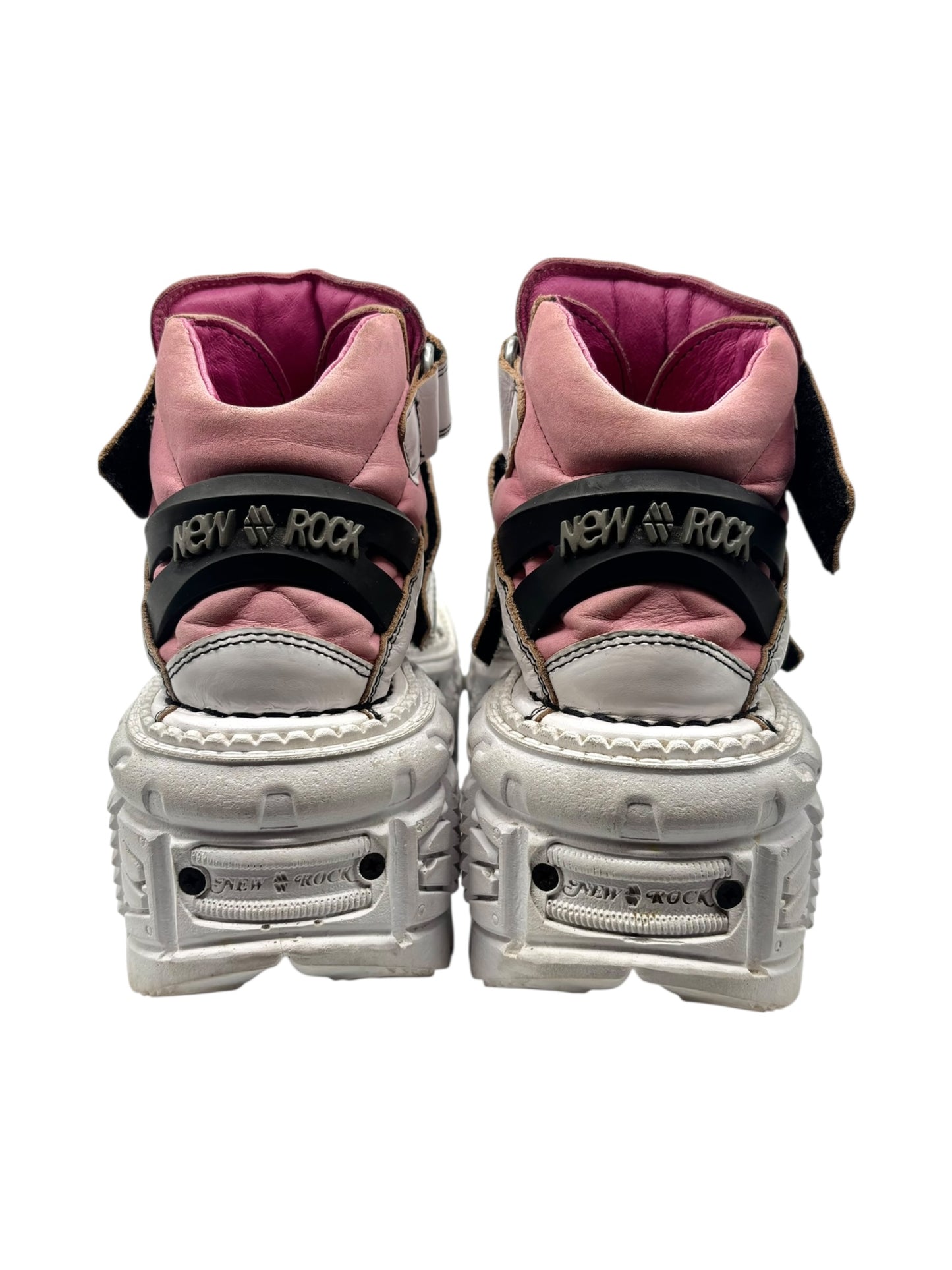 Vintage New Rock white and pink platform boots size 40