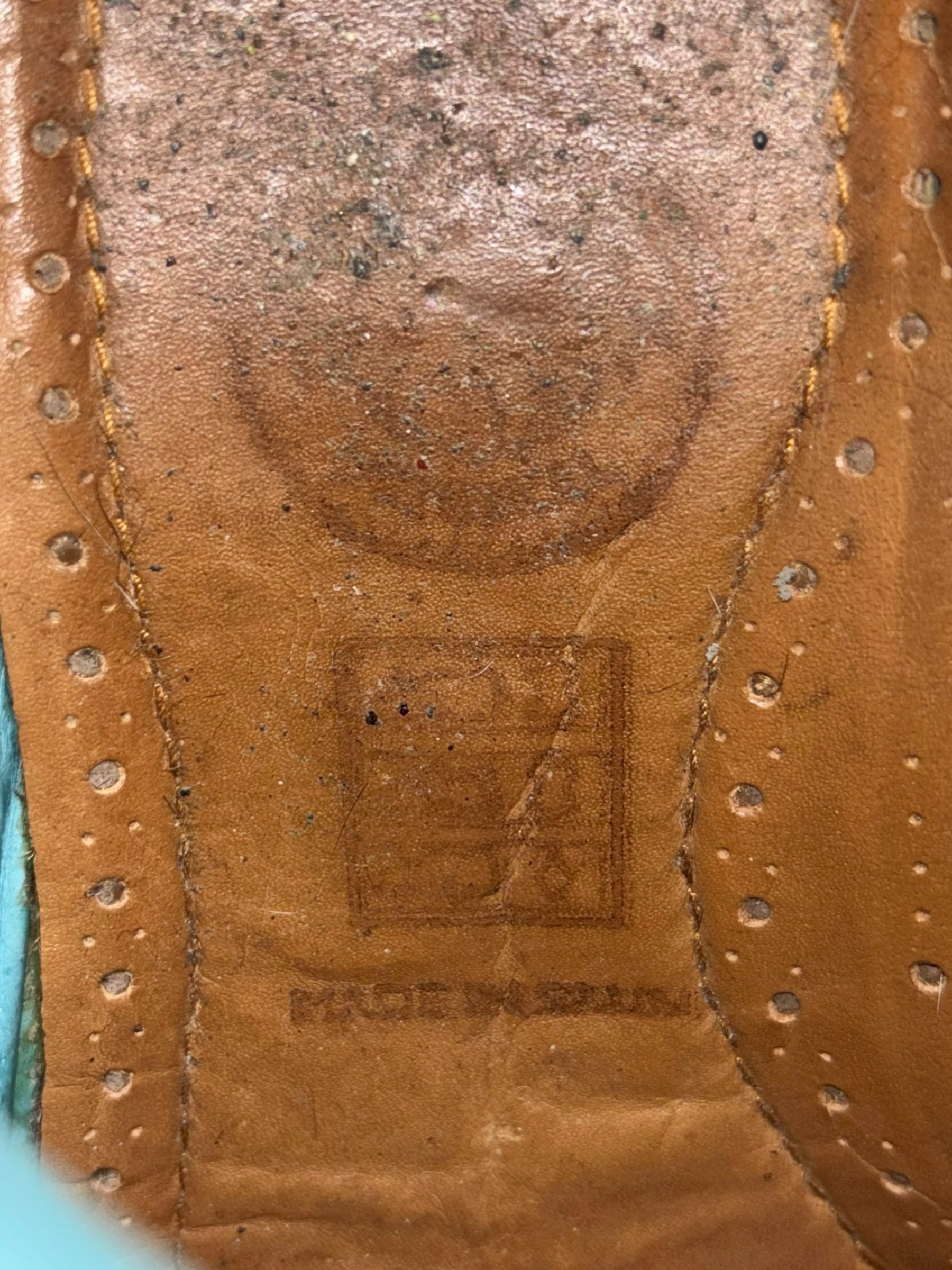 Rare vintage New Rock blue patterned M106 platform boots size 38