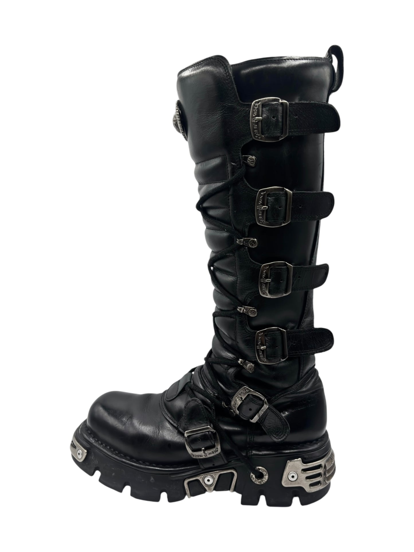 Vintage New Rock knee high reactor leather boots size 41