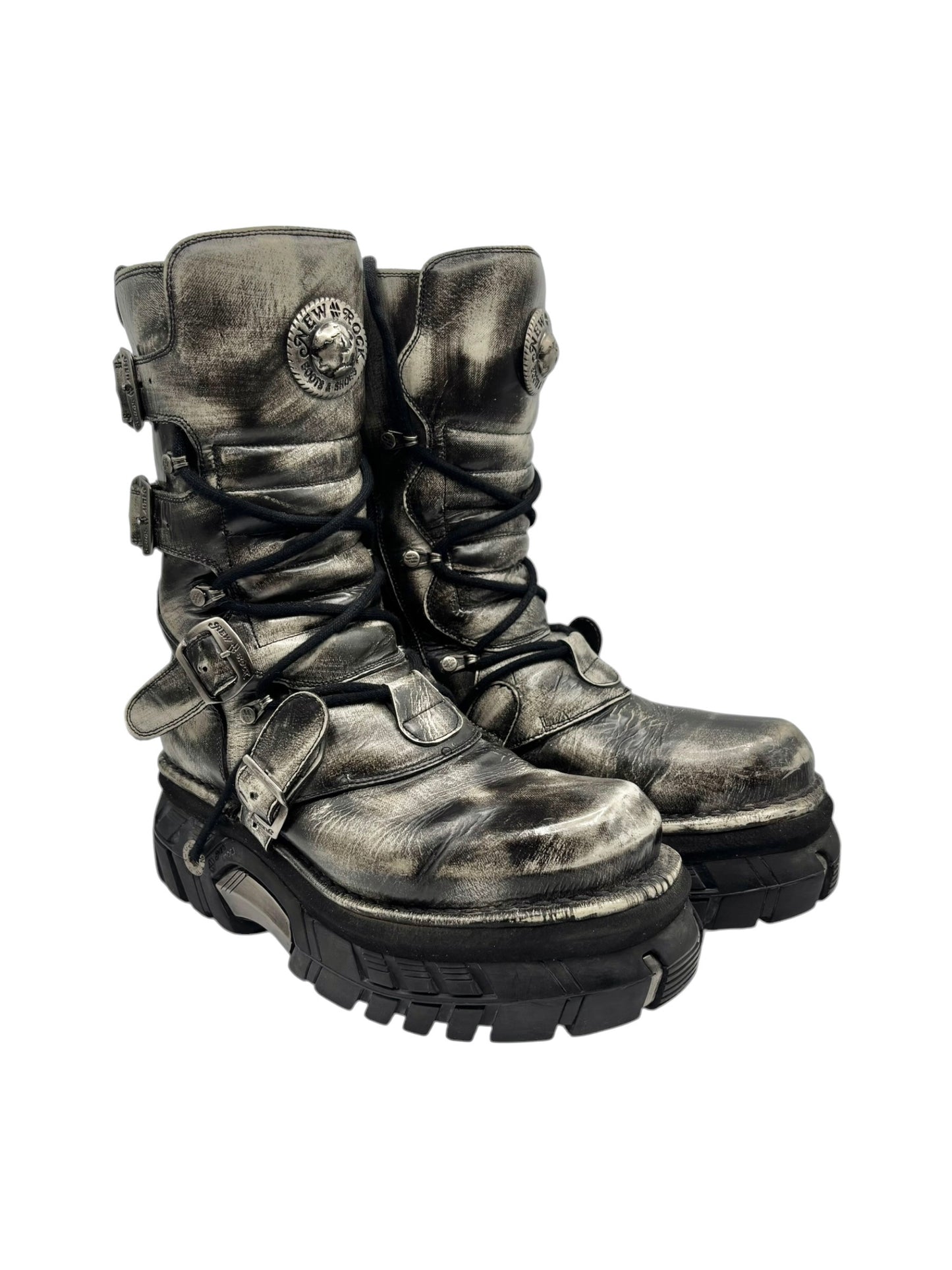 Vintage New Rock super rare khaki/camo platform boots size 42