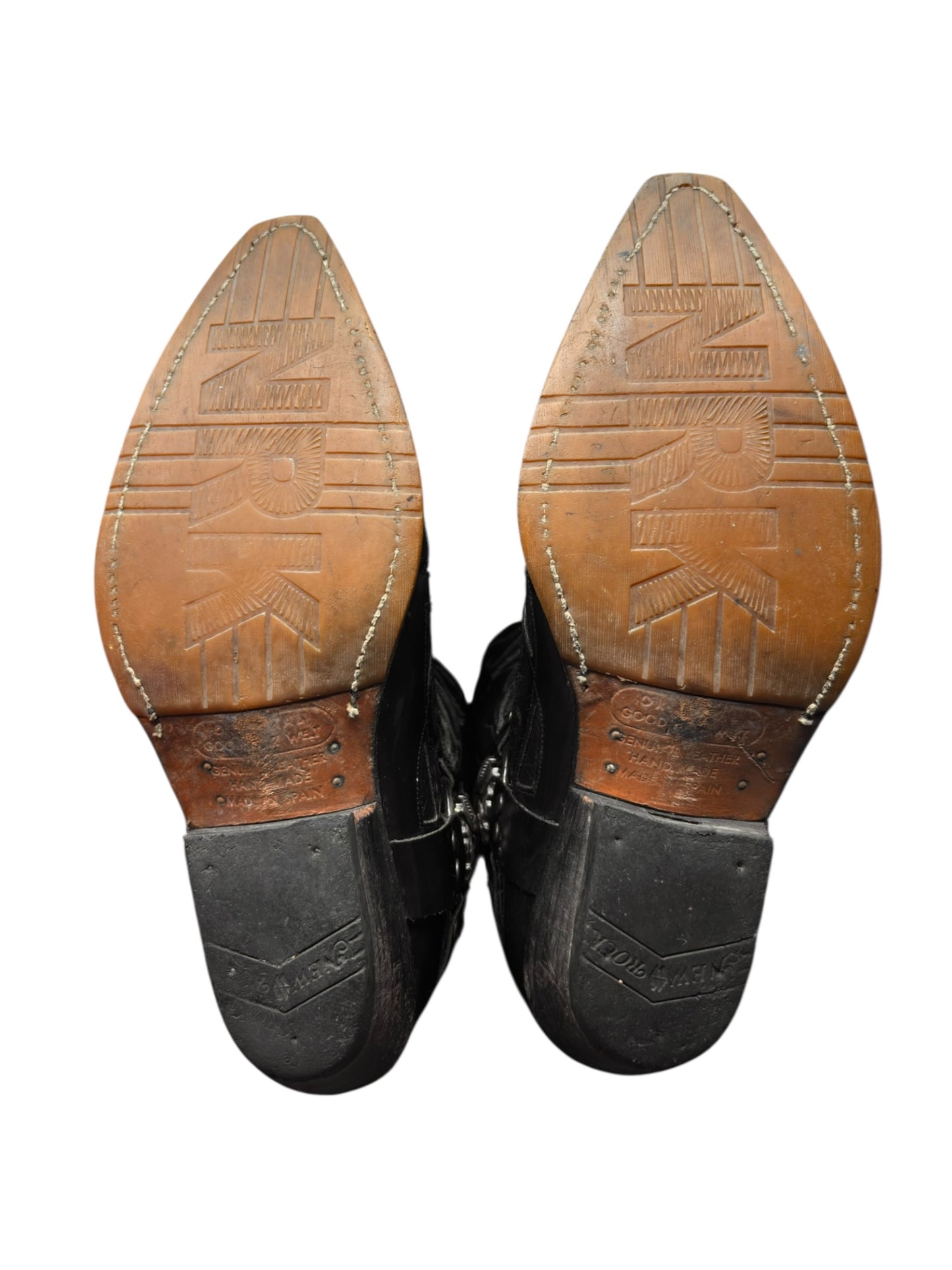 Vintage New Rock flame leather cowboy boots size 42