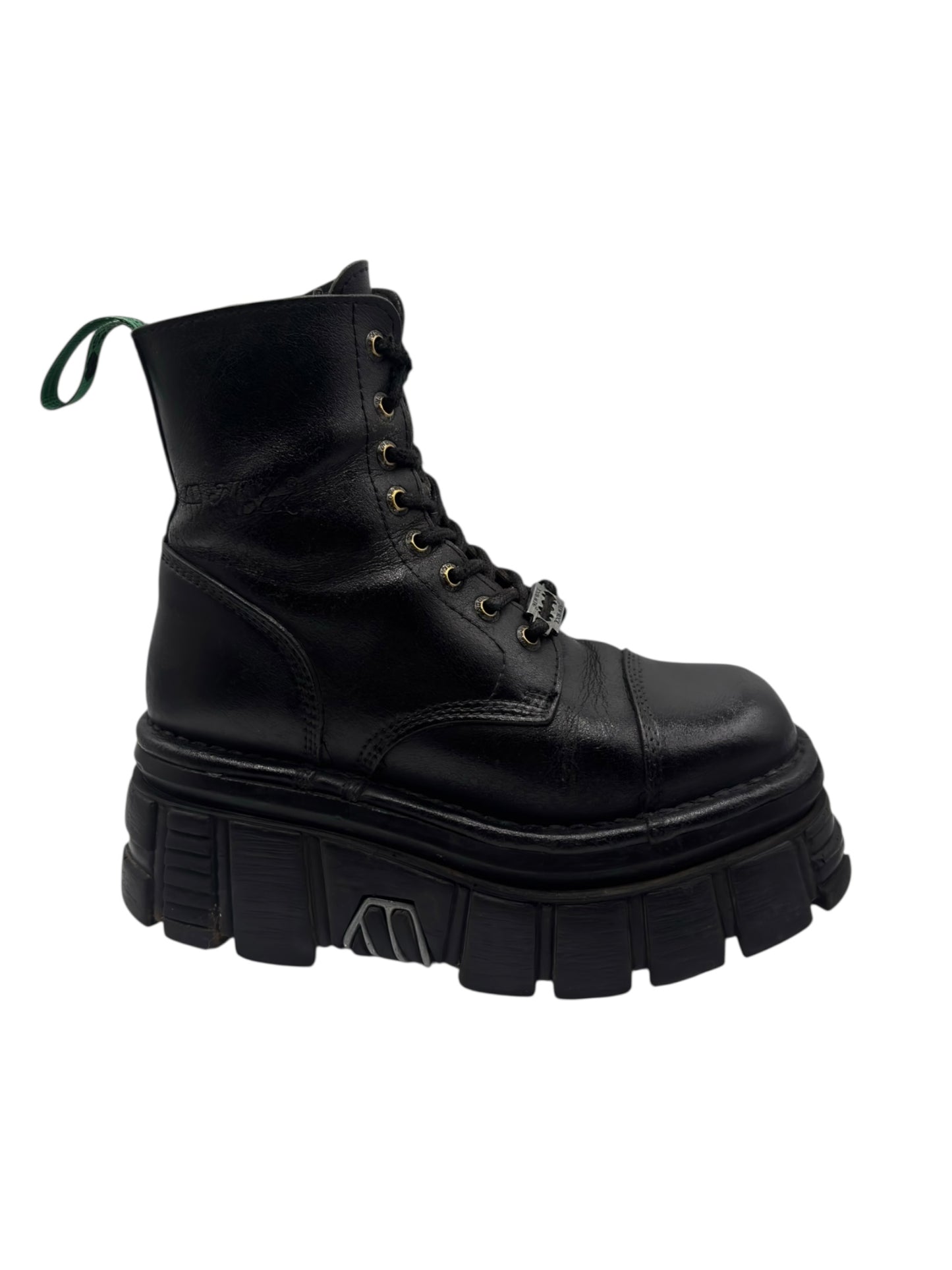 New Rock mili lace-up leather platform boots size 37