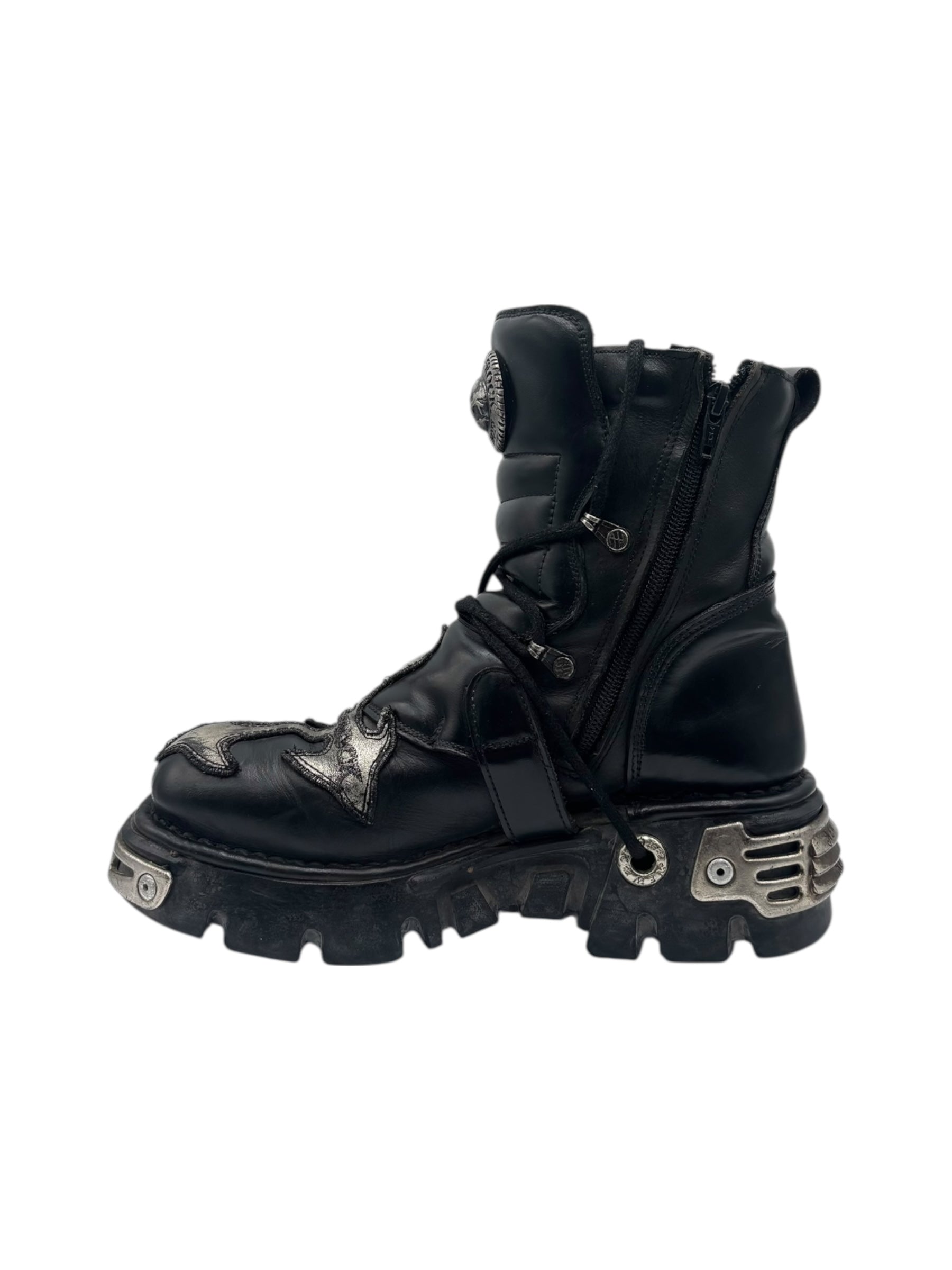 Vintage New Rock cross reactor leather platform boots size 39