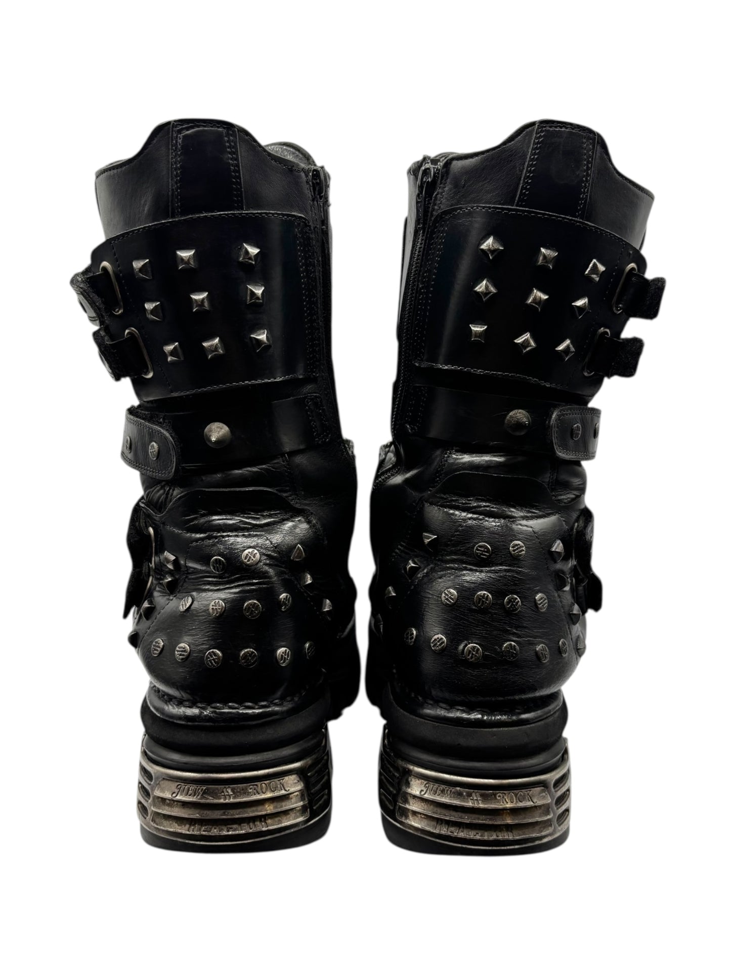 Vintage New Rock studded chain reactor boots size 43