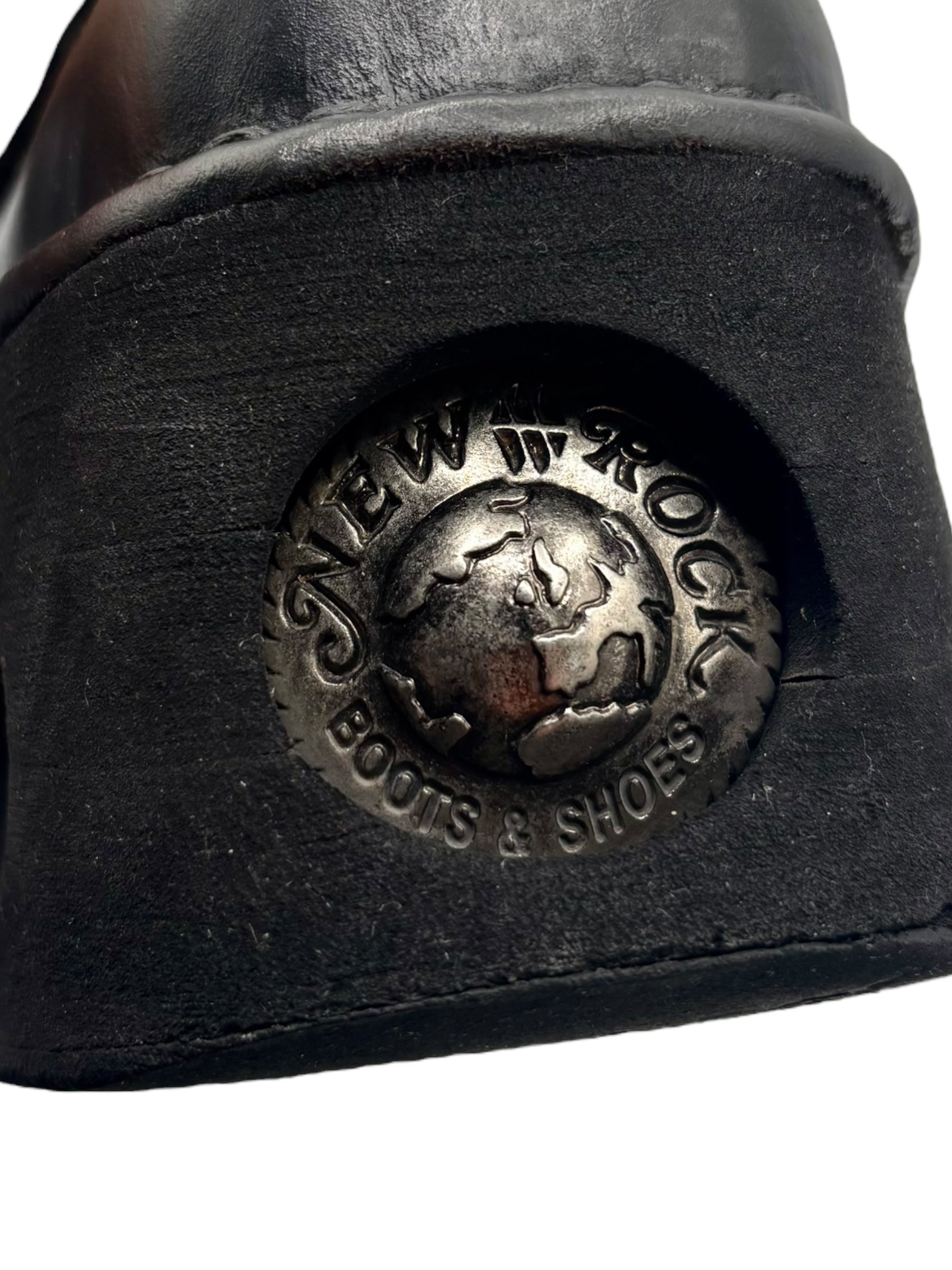 Vintage New Rock mid-calf leather Neptuno platform boots size 40