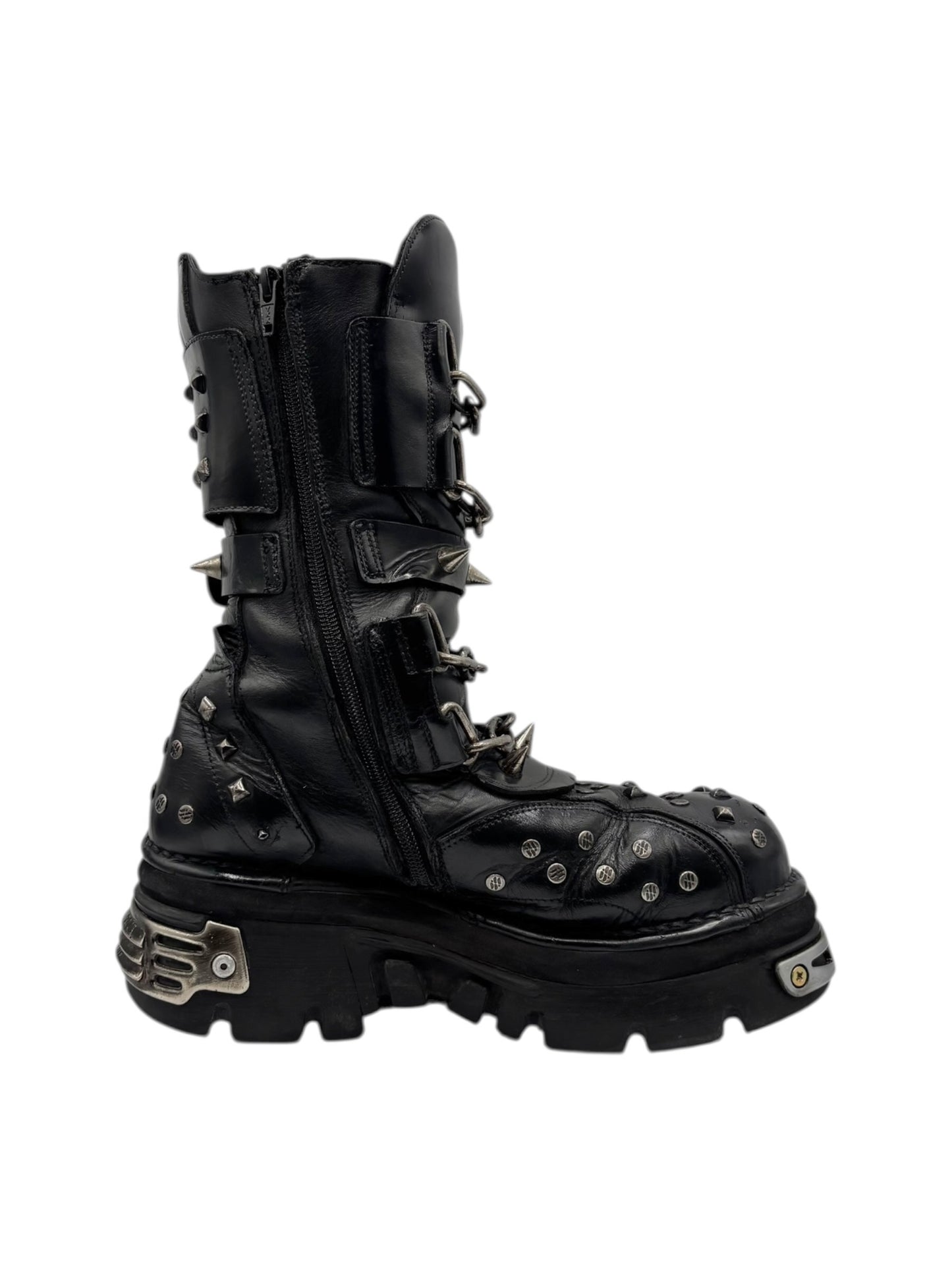 Vintage New Rock studded chain reactor boots size 43
