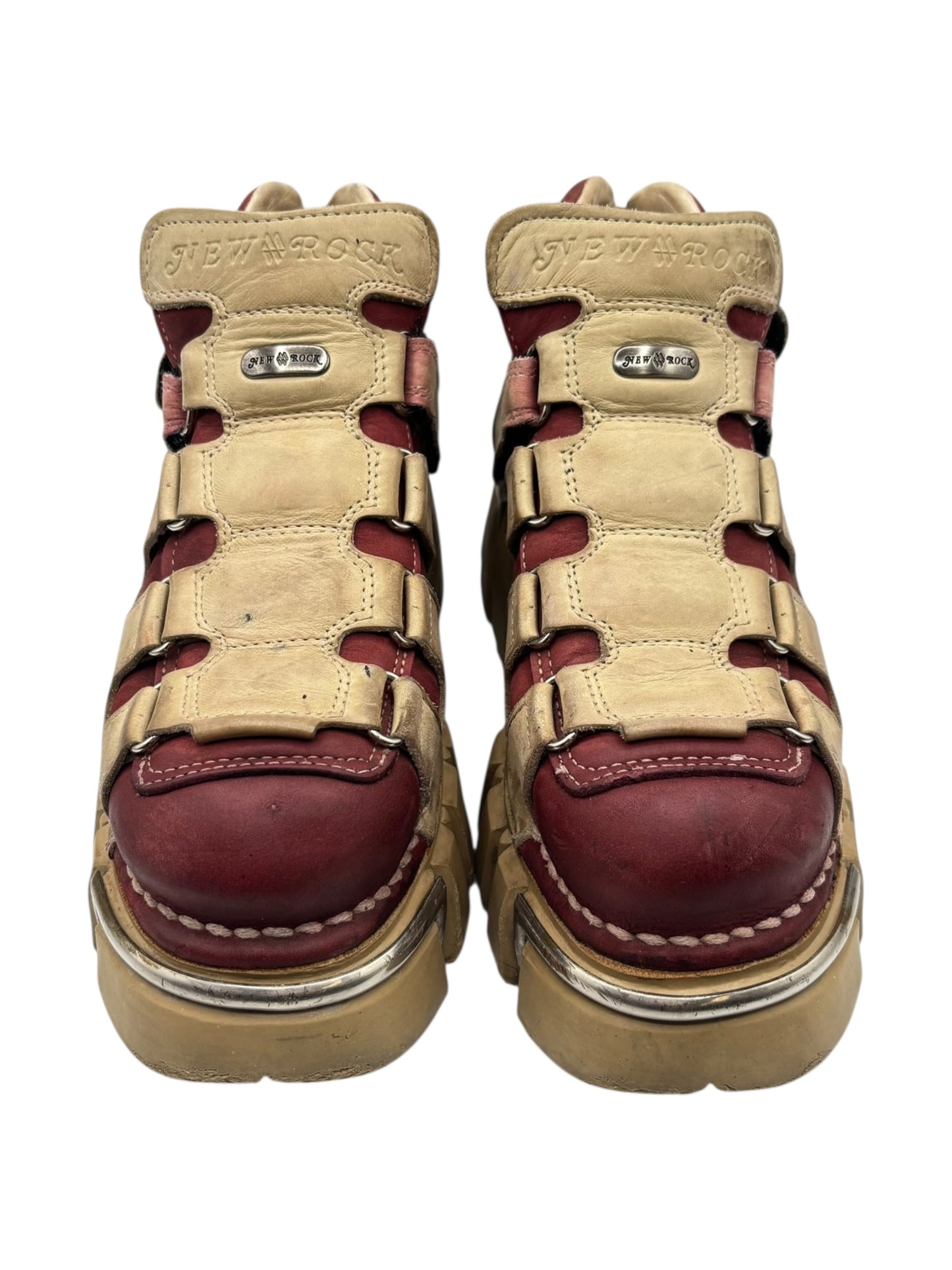 Vintage New Rock beige/red platform boots size 36