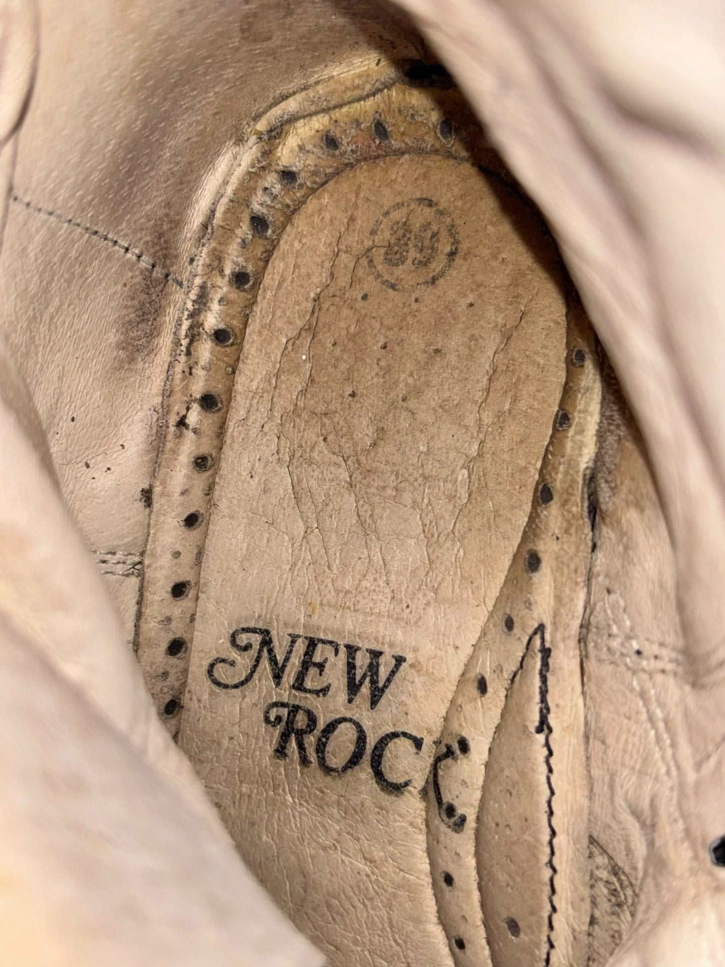 Vintage New Rock mid-calf purple flame platform boots size 39