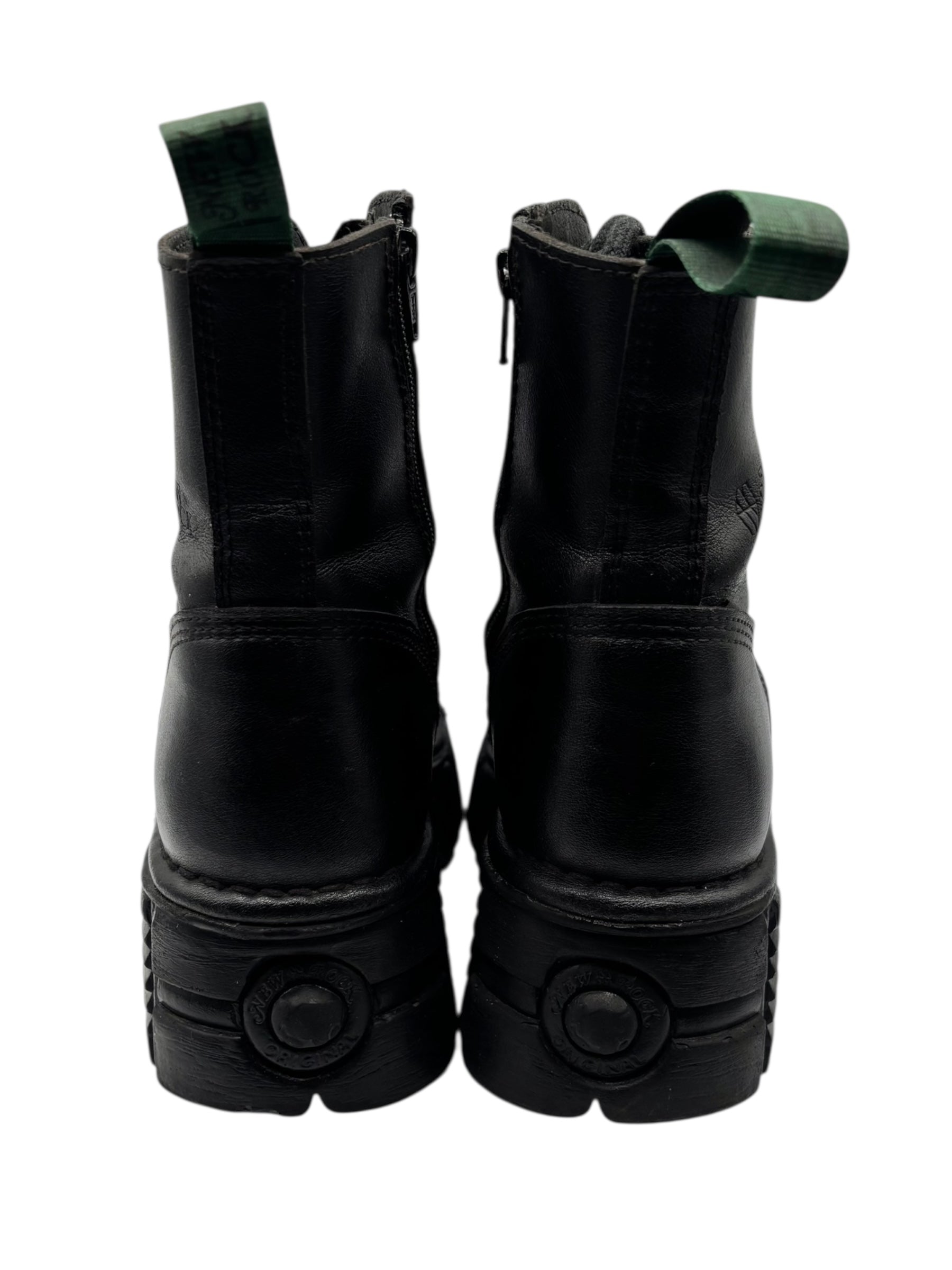 New Rock mili lace-up leather platform boots size 39