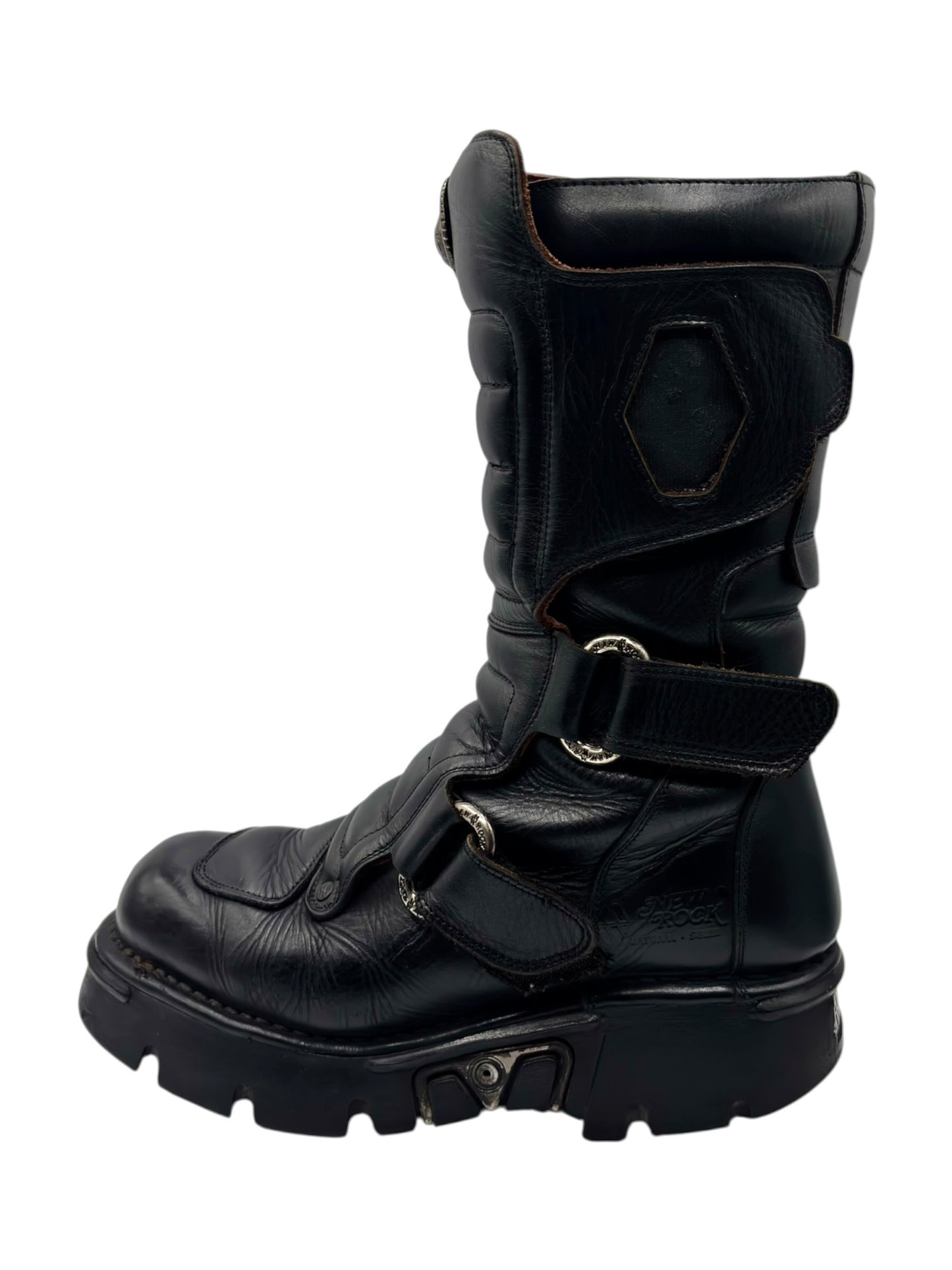 Vintage New Rock mid-calf black leather boots size 42