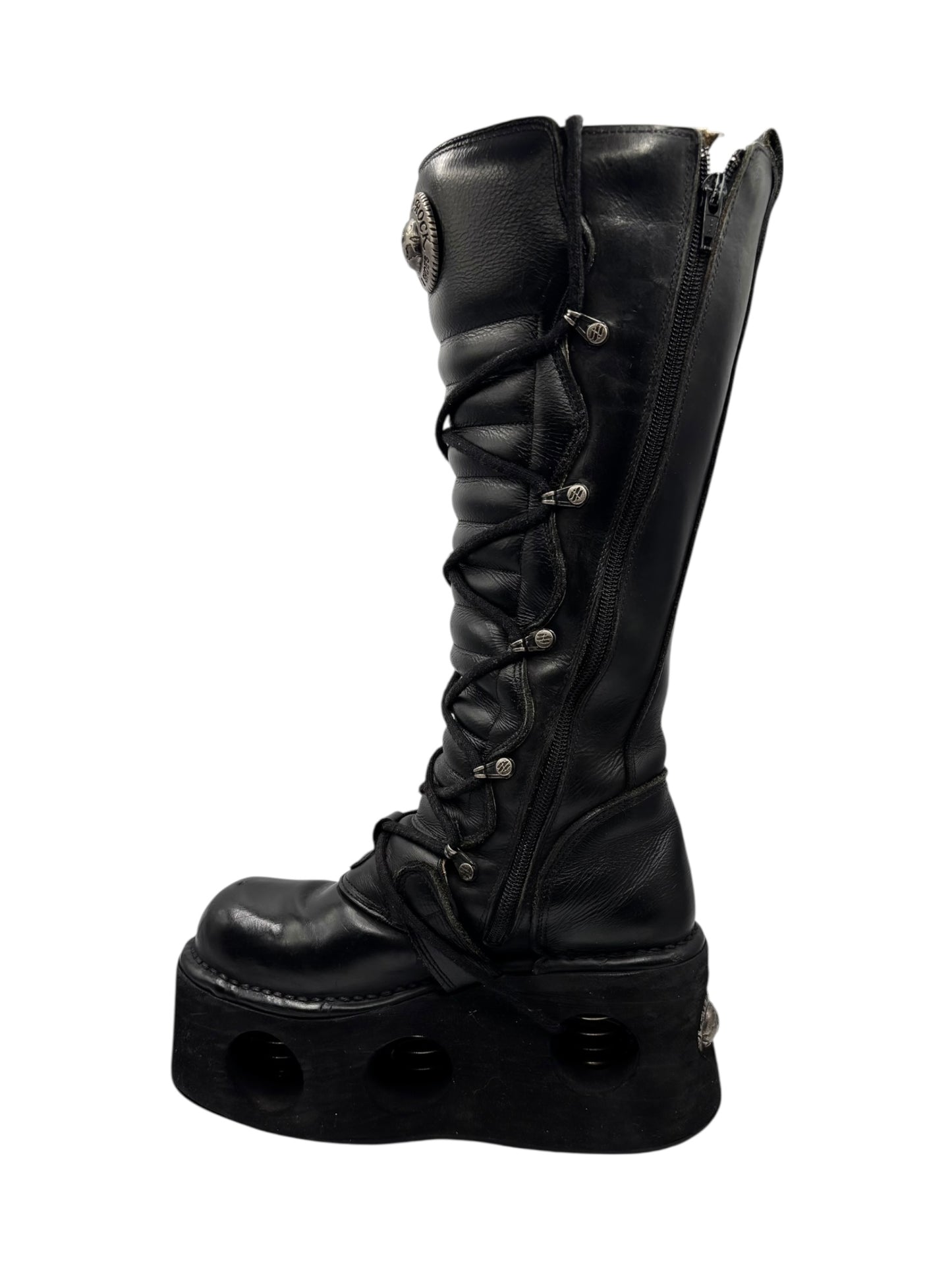 Vintage New Rock knee high neptuno platform boots size 38