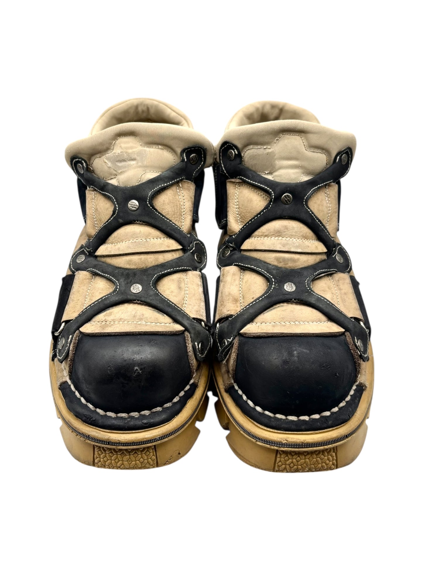 Vintage New Rock beige platform boots size 43