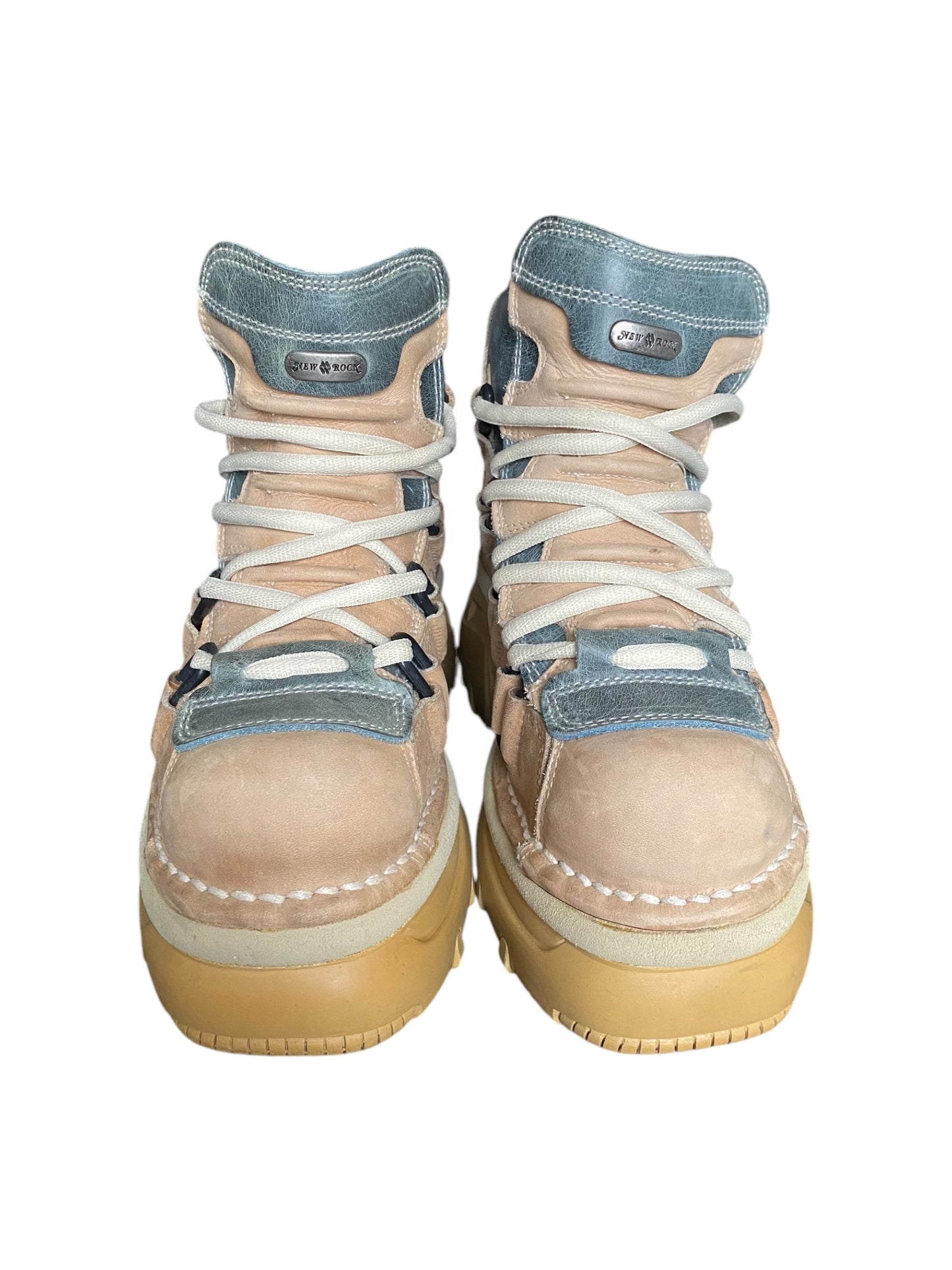 Vintage New Rock beige platform boots size 37