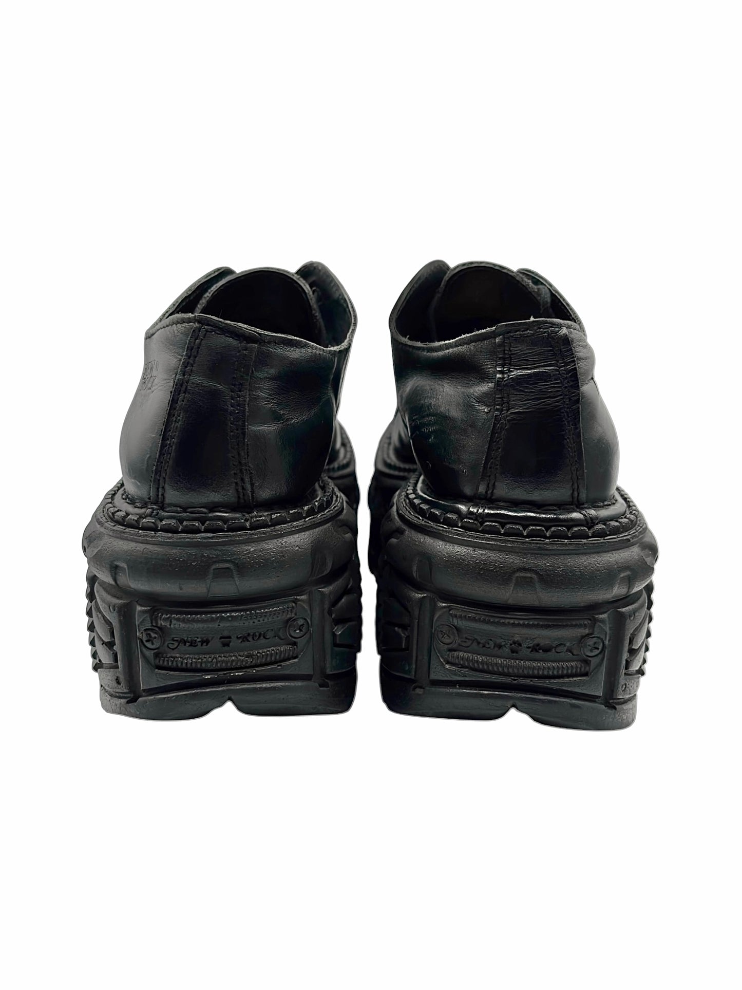 Vintage New Rock techno leather platform boots size 44